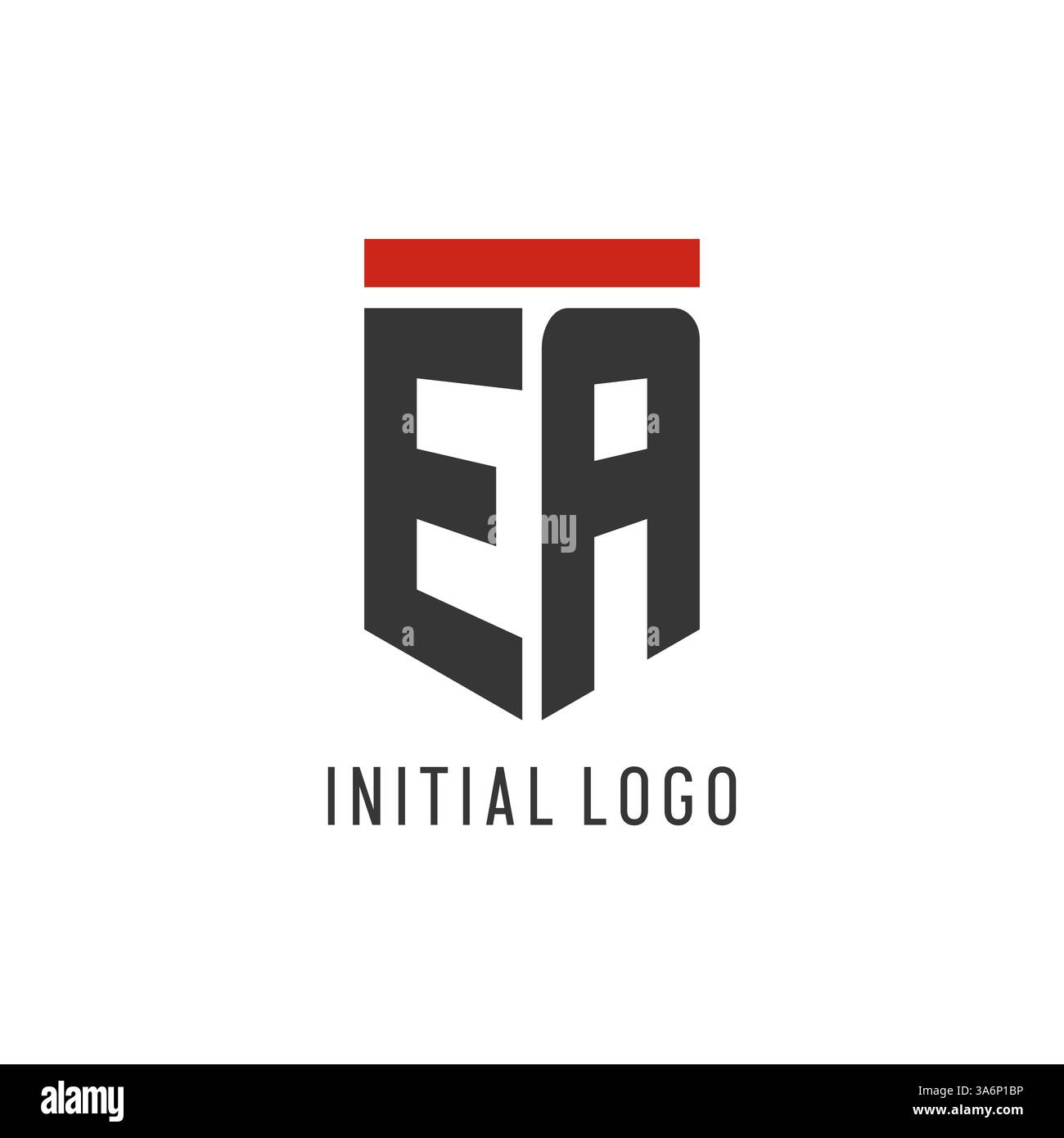 EA initial esport logo with simple shield design style vector graphic Stock Vector