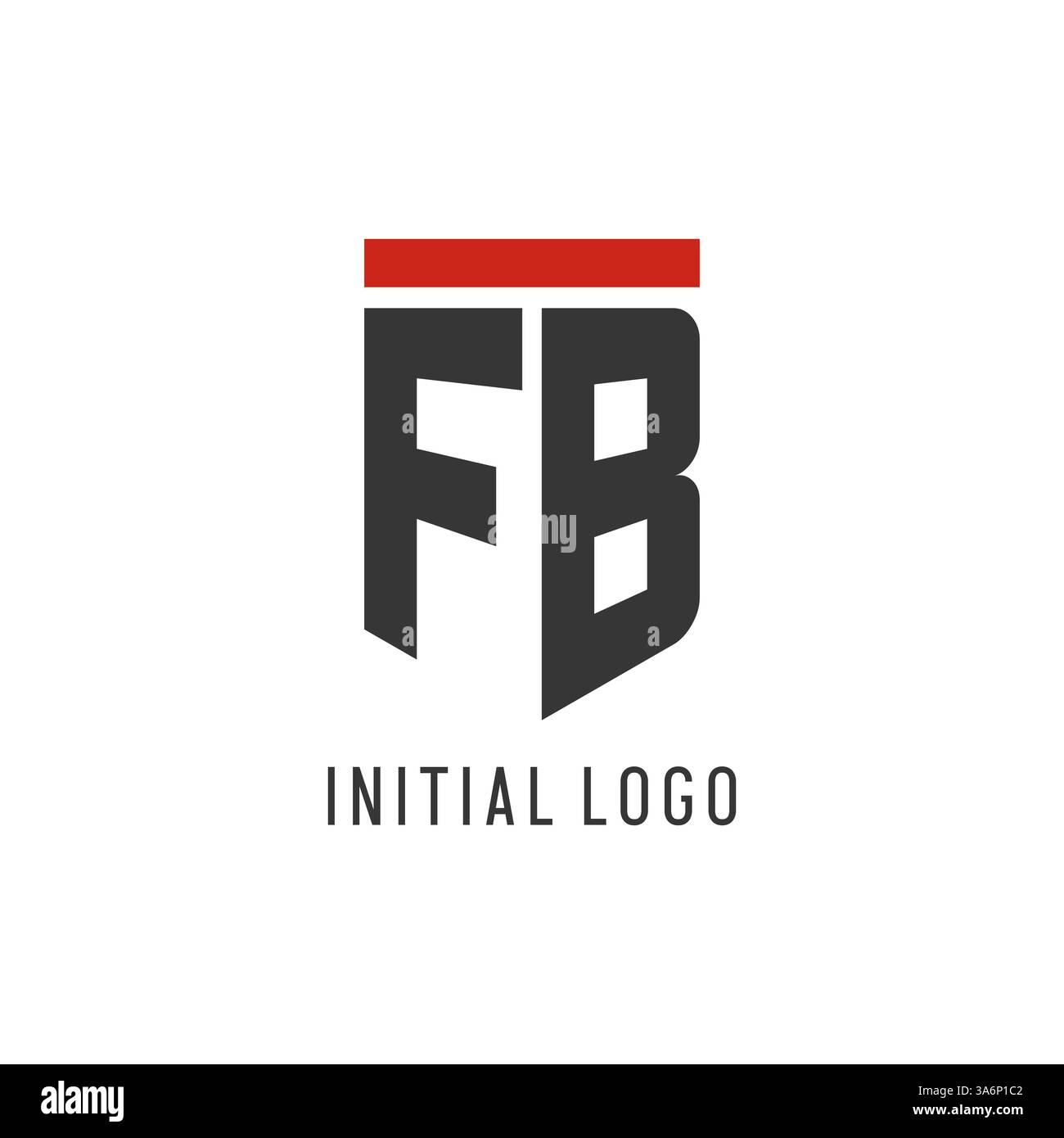 FB initial esport logo with simple shield design style vector graphic Stock Vector