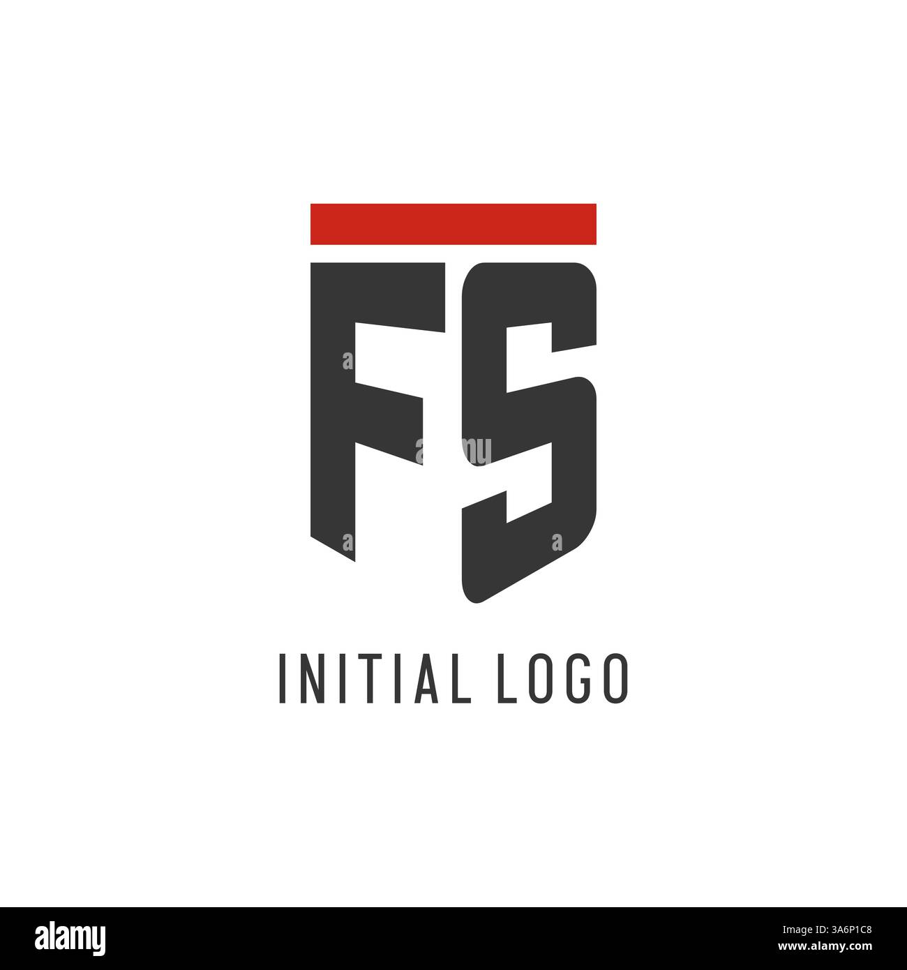 FS initial esport logo with simple shield design style vector graphic Stock Vector