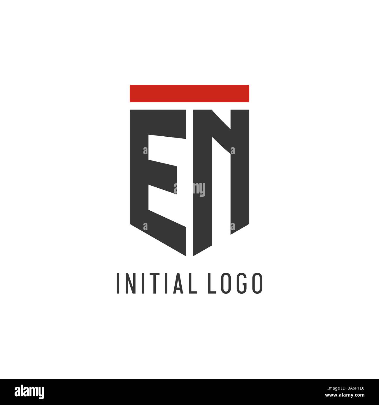 EN initial esport logo with simple shield design style vector graphic Stock Vector