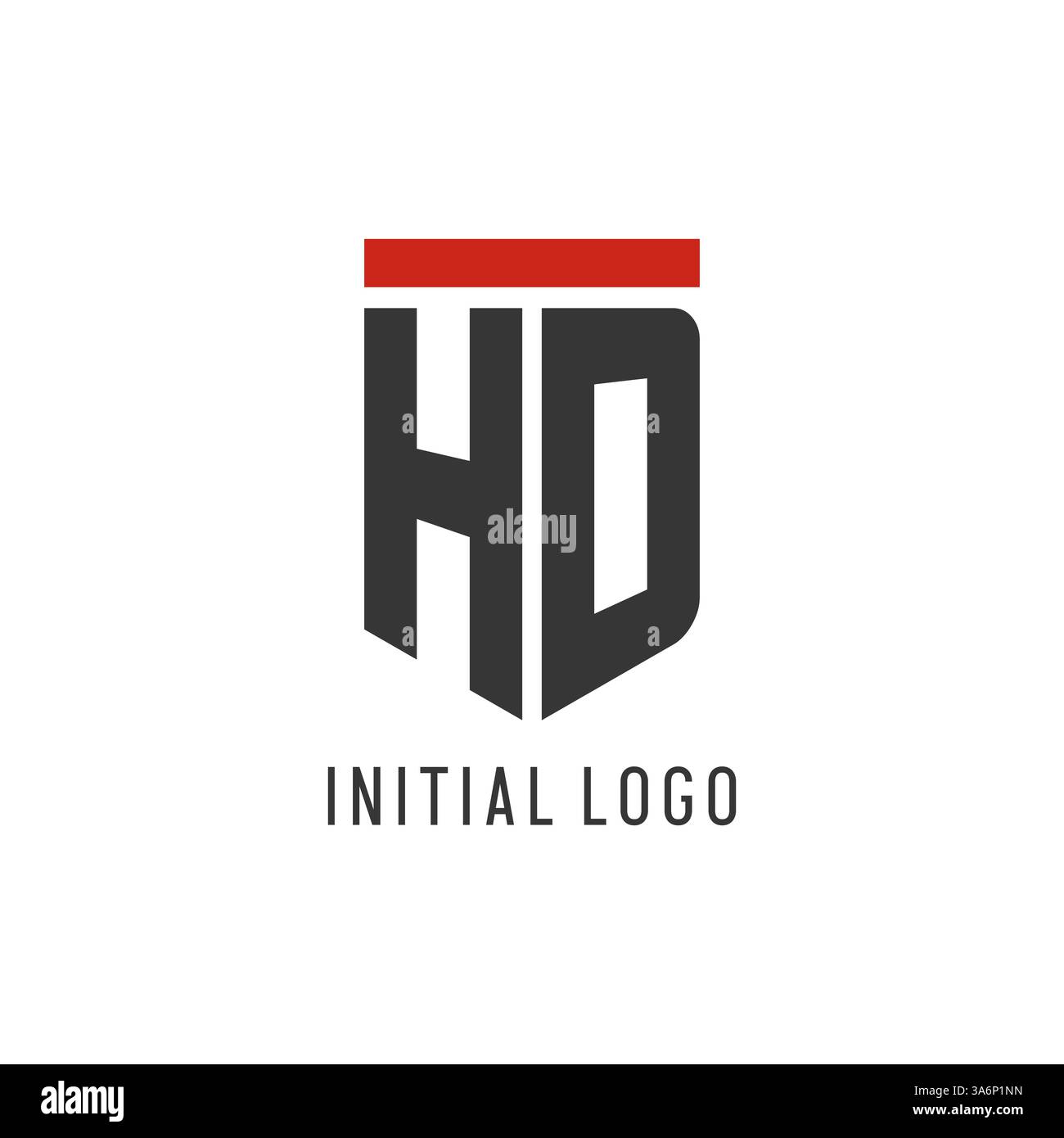 HD initial esport logo with simple shield design style vector graphic Stock Vector