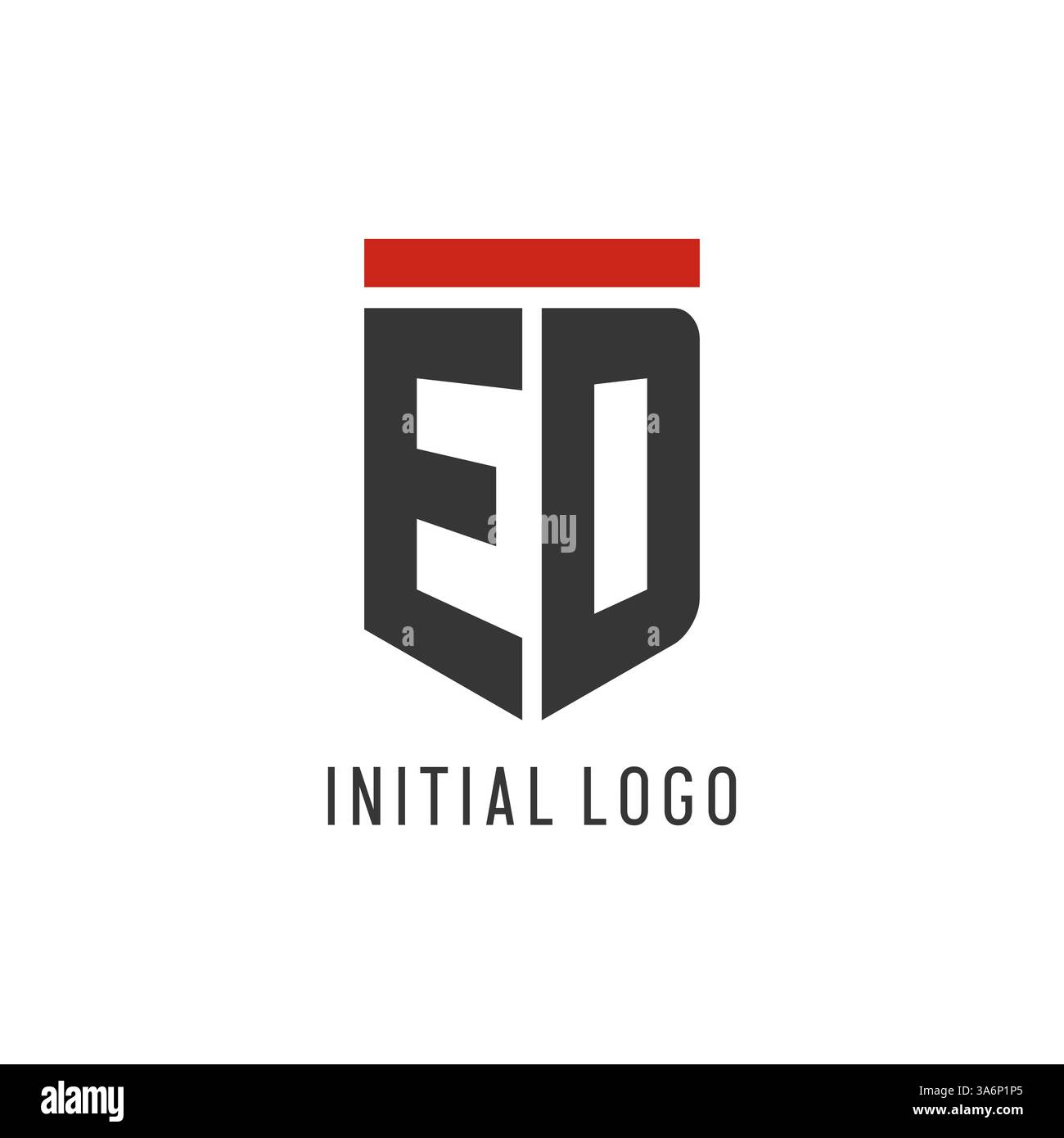 ED initial esport logo with simple shield design style vector graphic Stock Vector