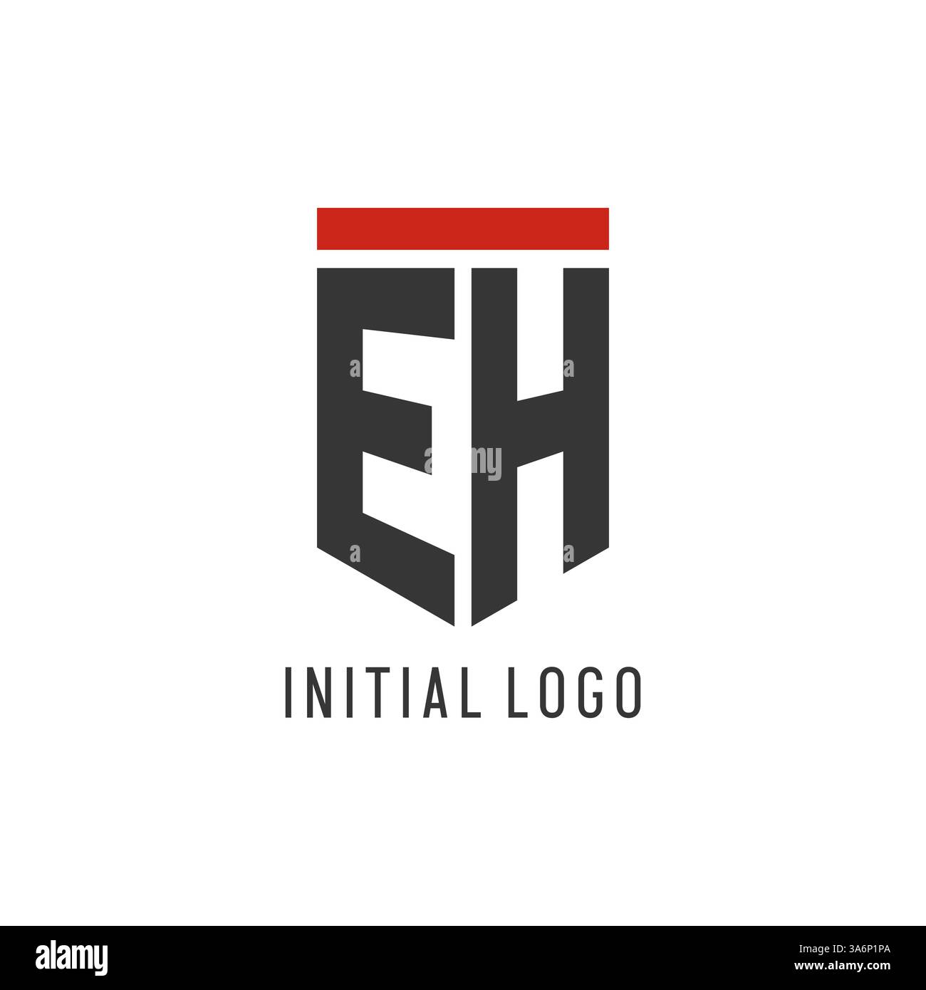 EH initial esport logo with simple shield design style vector graphic Stock Vector