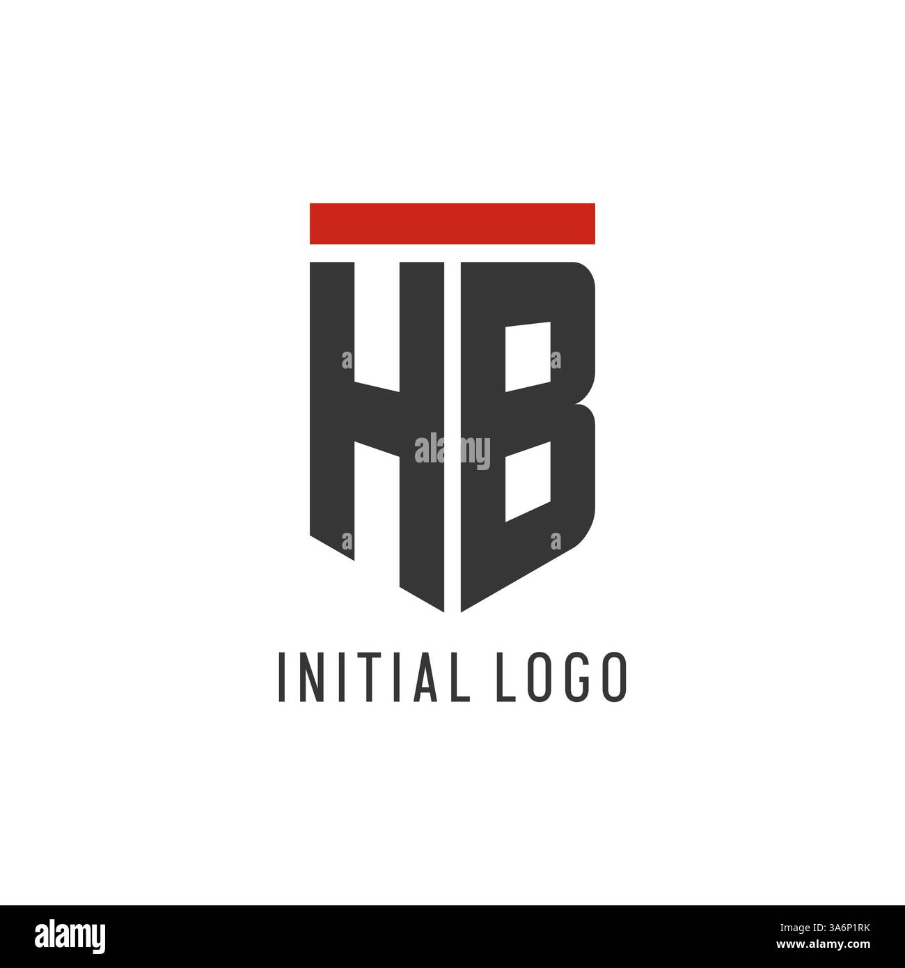 HB initial esport logo with simple shield design style vector graphic Stock Vector