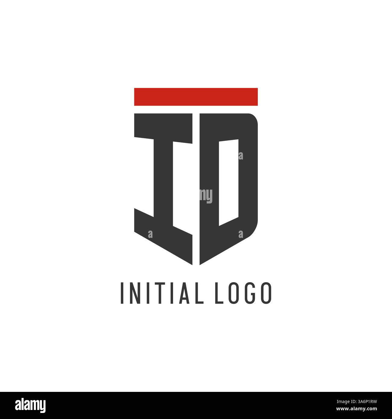ID initial esport logo with simple shield design style vector graphic Stock Vector