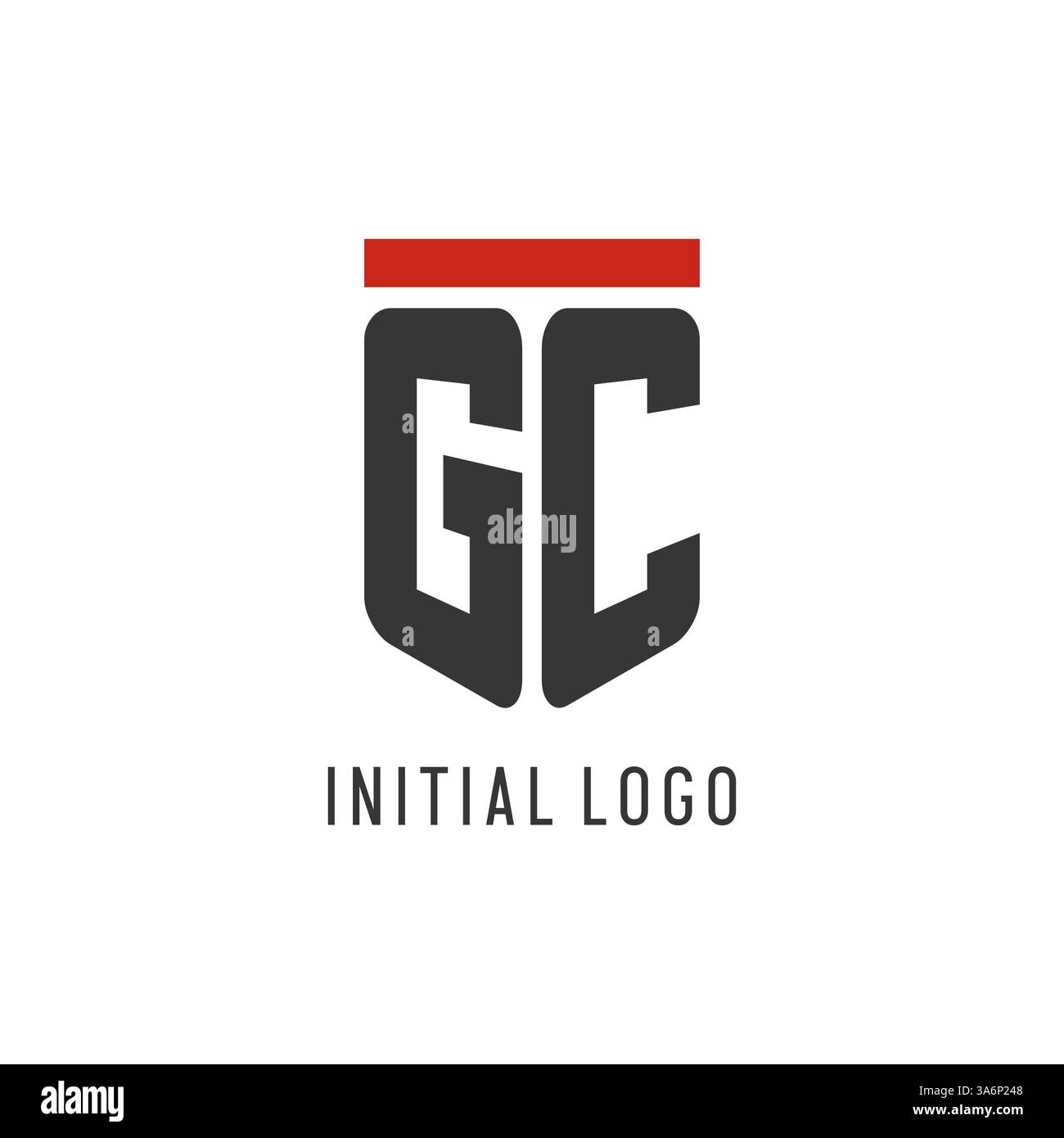 GC initial esport logo with simple shield design style vector graphic Stock Vector