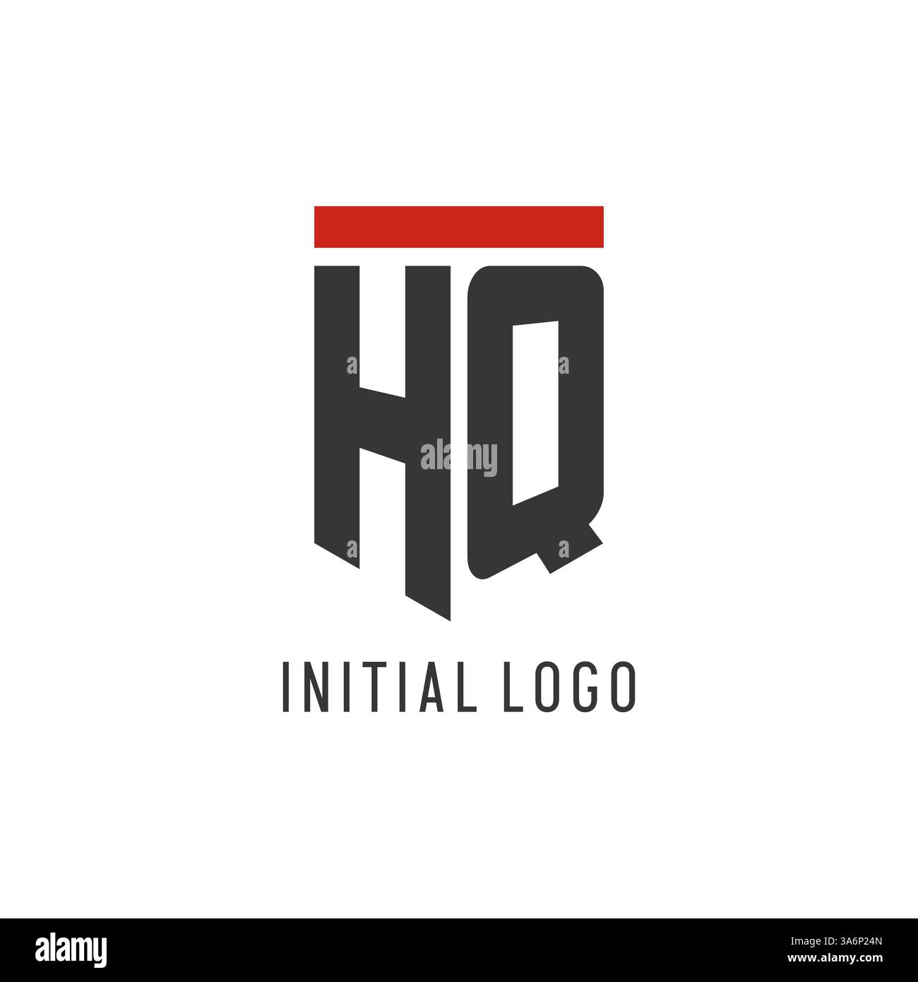HQ initial esport logo with simple shield design style vector graphic Stock Vector