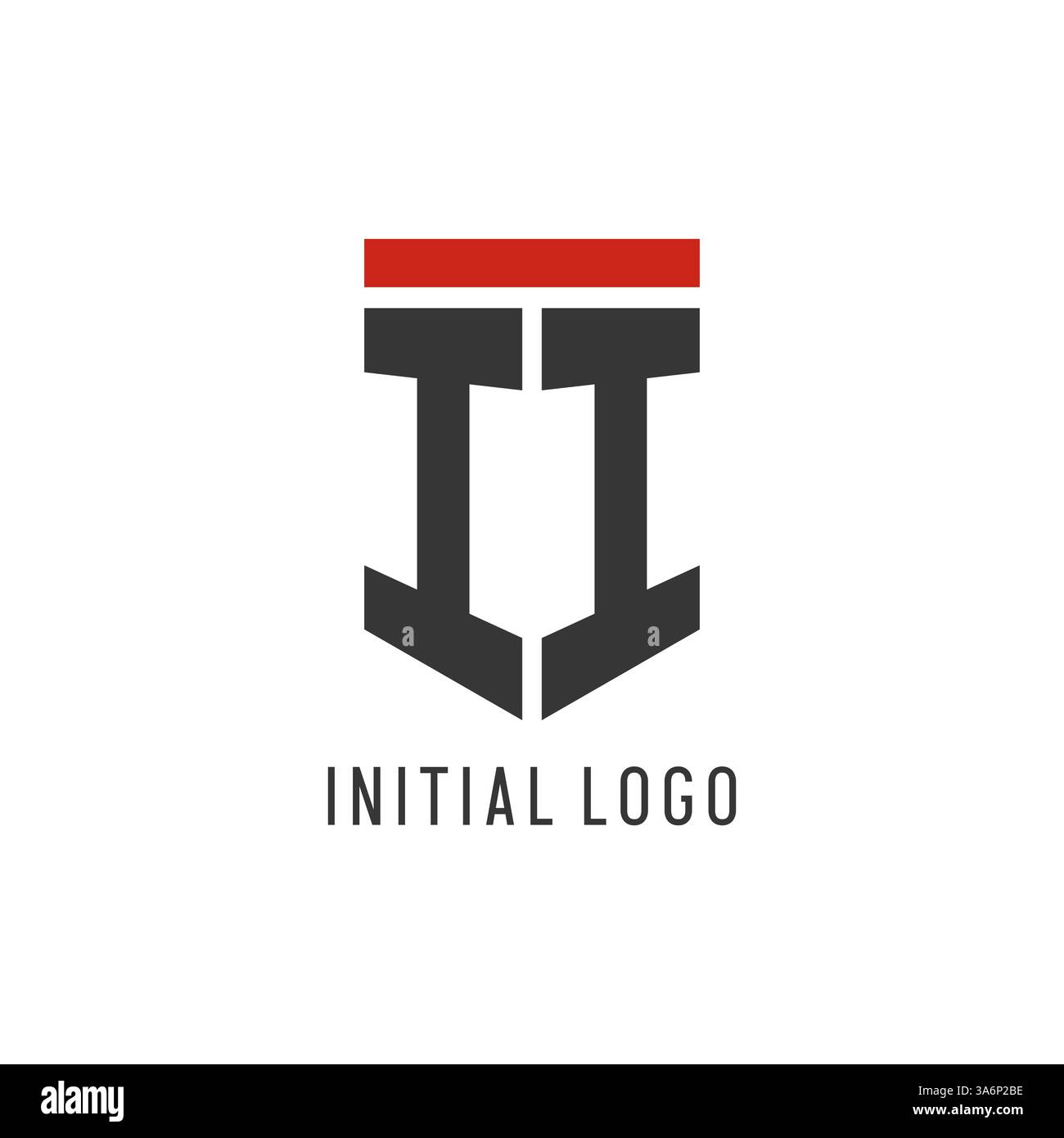 II initial esport logo with simple shield design style vector graphic Stock Vector
