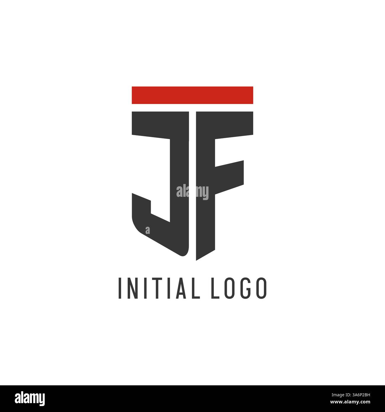 JF initial esport logo with simple shield design style vector graphic Stock Vector