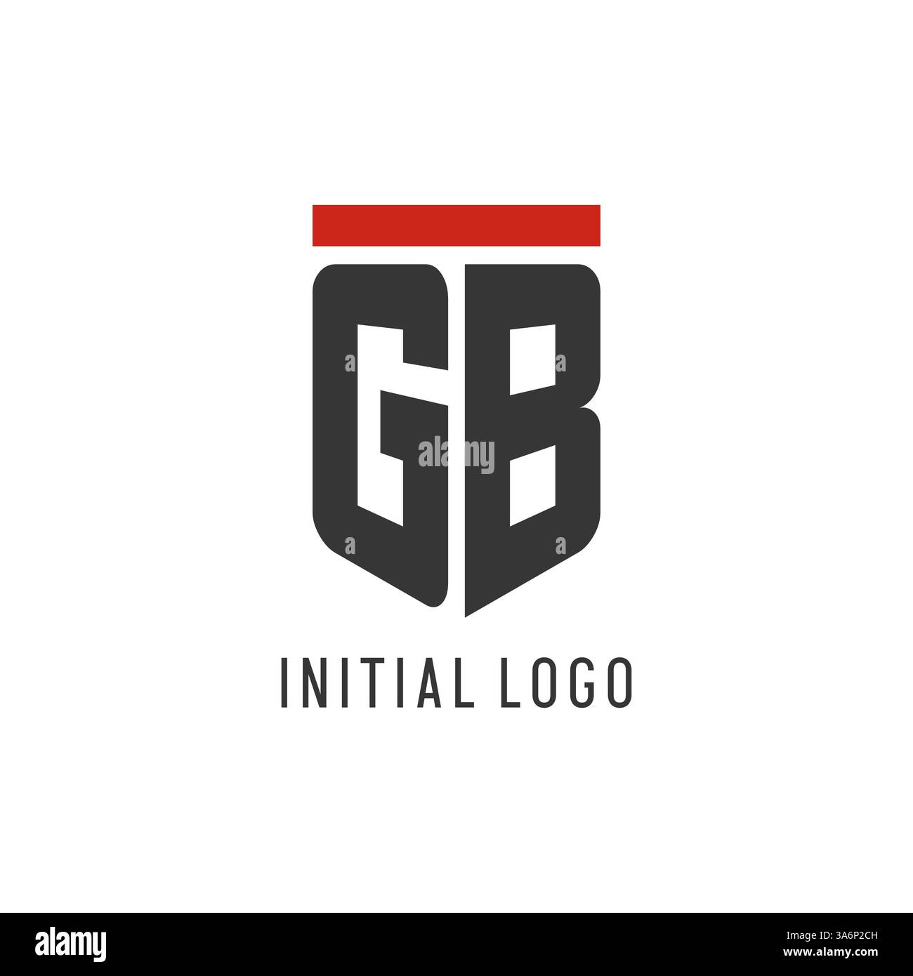 GB initial esport logo with simple shield design style vector graphic Stock Vector