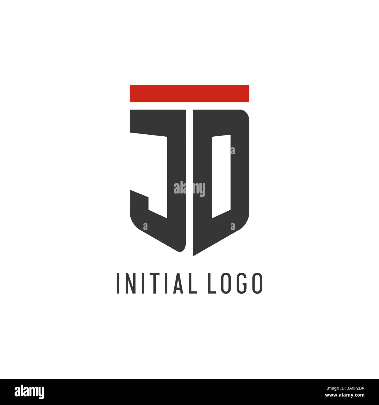 JD initial esport logo with simple shield design style vector graphic Stock Vector