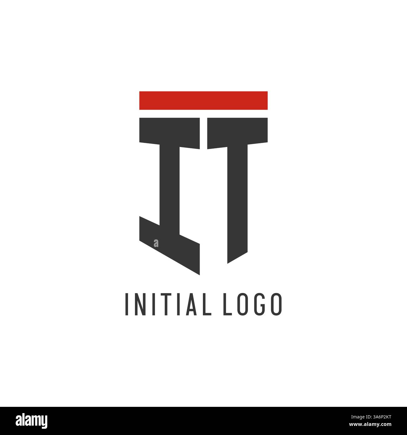 IT initial esport logo with simple shield design style vector graphic ...