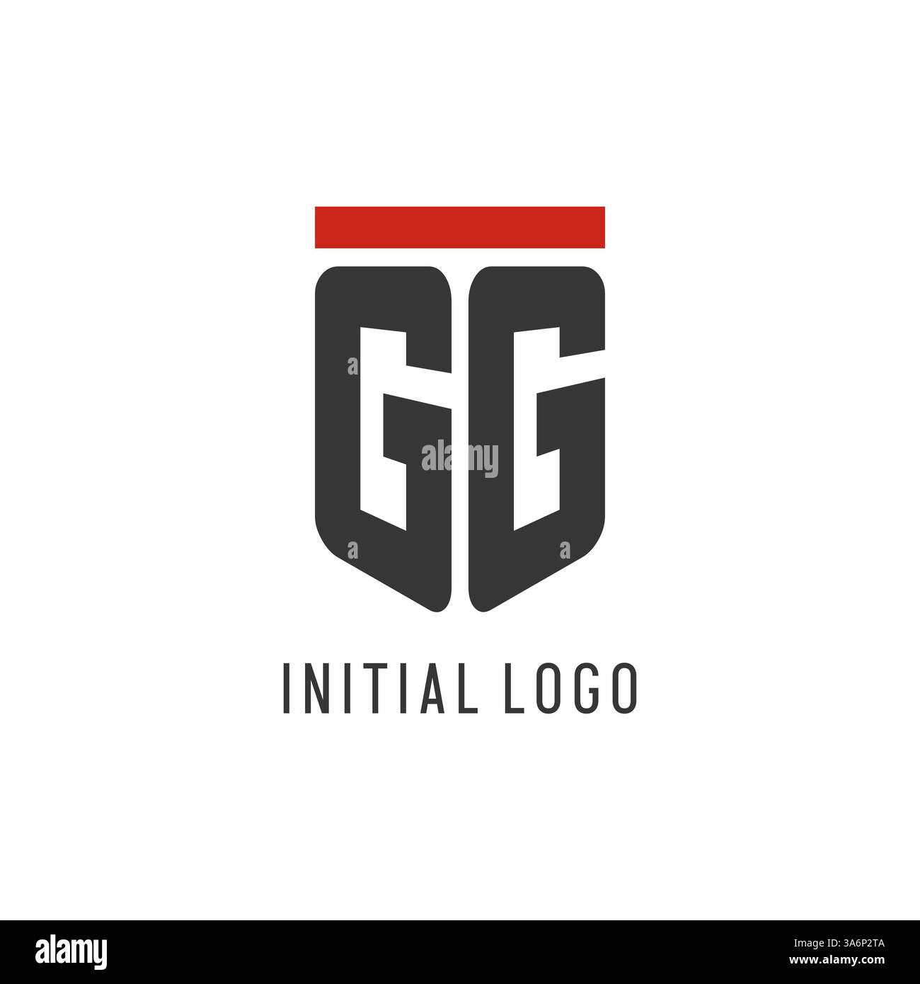 GG initial esport logo with simple shield design style vector graphic Stock Vector