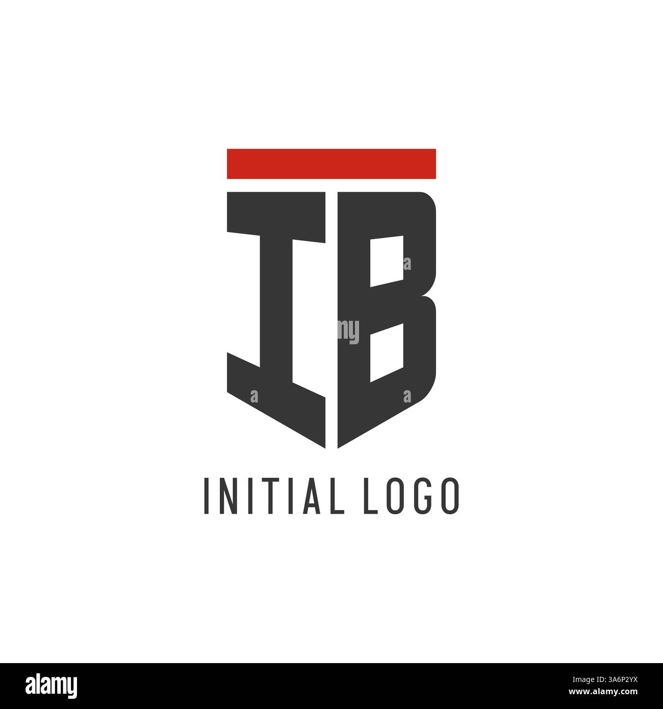 IB initial esport logo with simple shield design style vector graphic Stock Vector