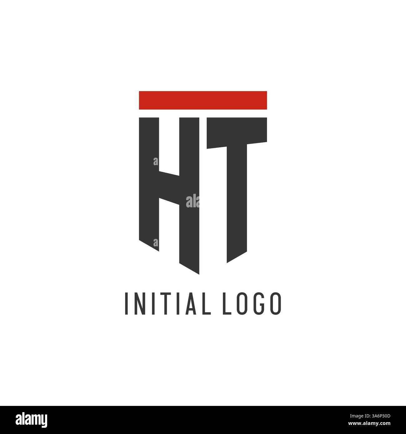 HT initial esport logo with simple shield design style vector graphic Stock Vector