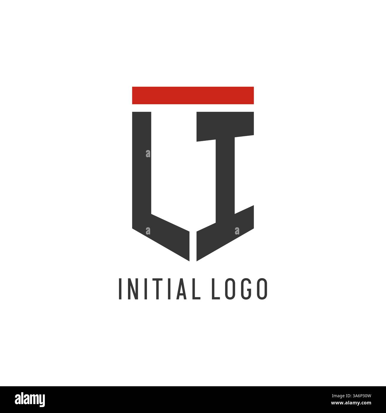 LI initial esport logo with simple shield design style vector graphic Stock Vector