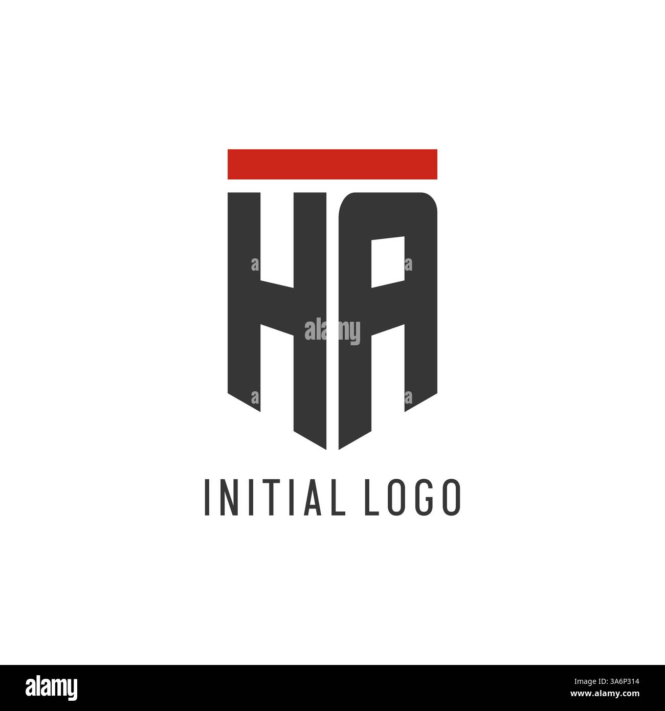 HA initial esport logo with simple shield design style vector graphic Stock Vector
