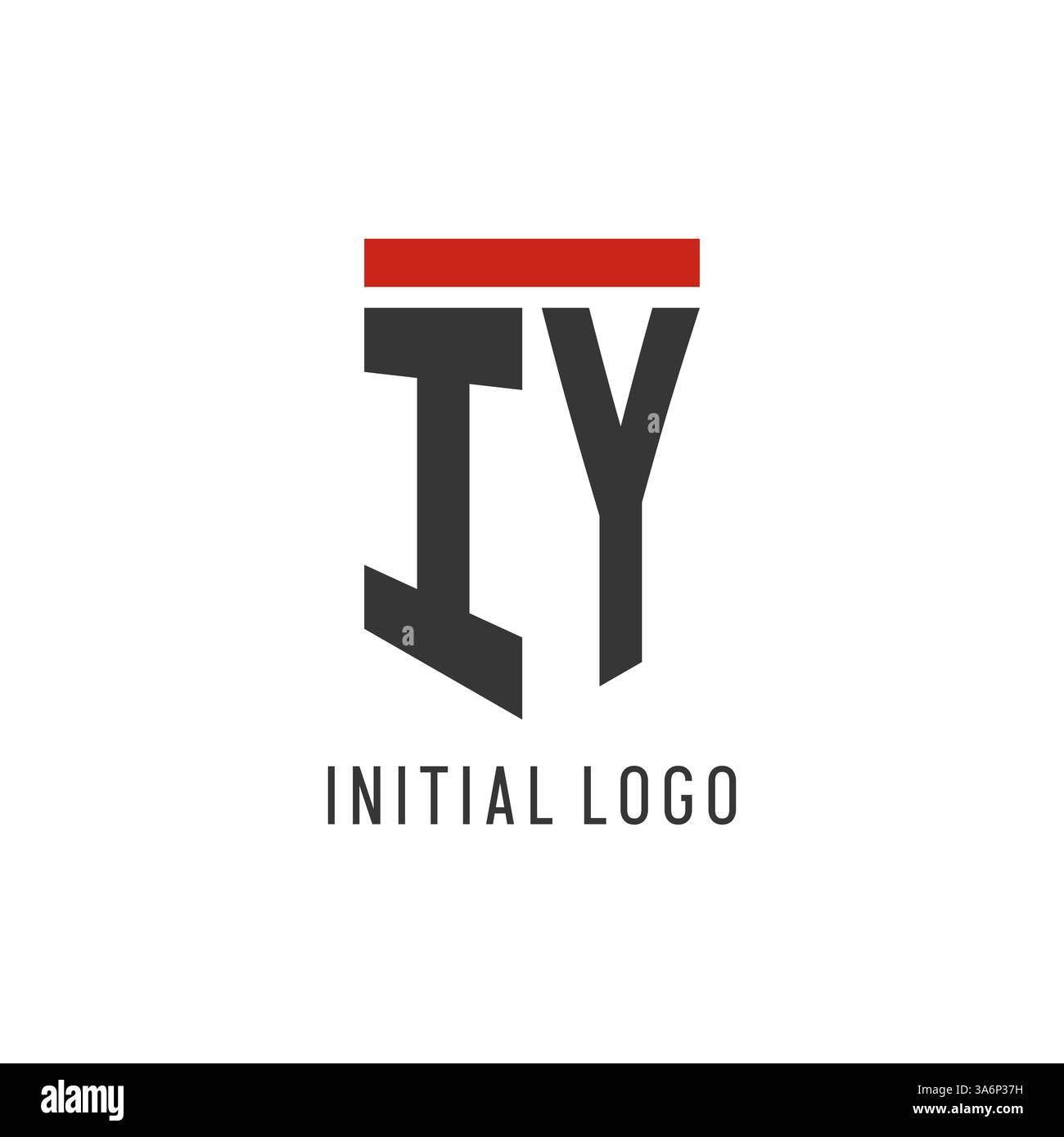 IY initial esport logo with simple shield design style vector graphic Stock Vector