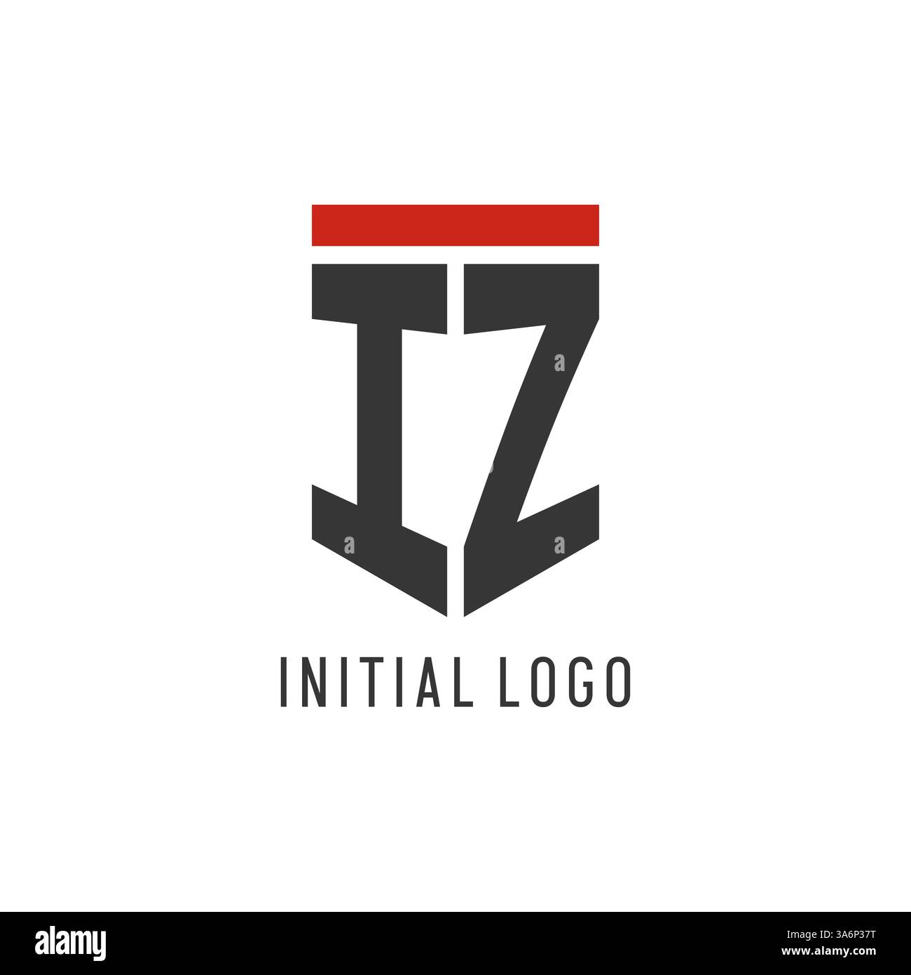 IZ initial esport logo with simple shield design style vector graphic Stock Vector