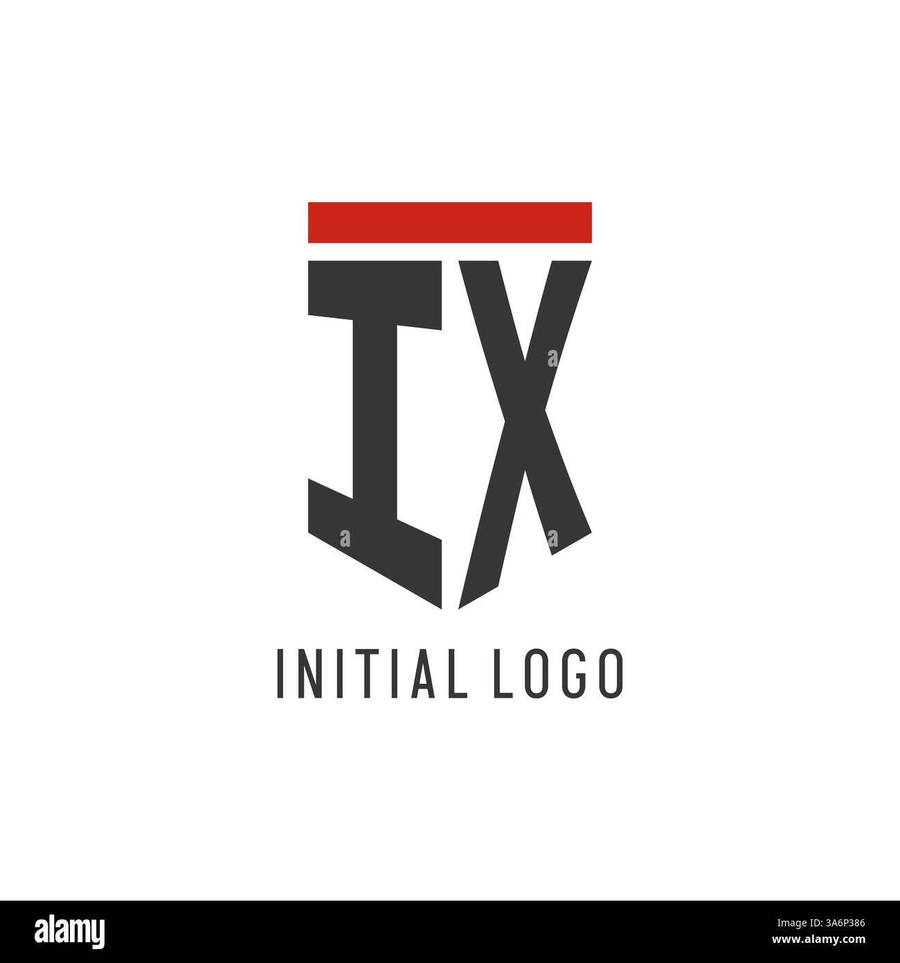 IX initial esport logo with simple shield design style vector graphic Stock Vector