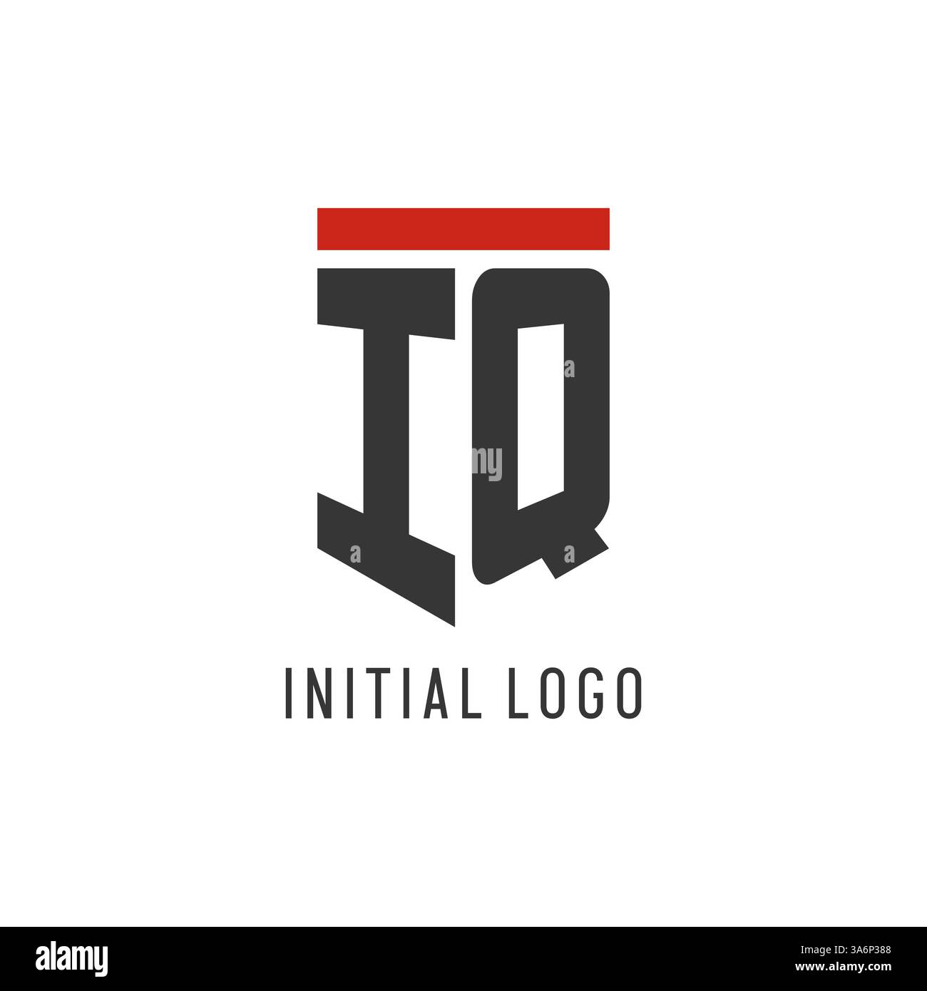 IQ initial esport logo with simple shield design style vector graphic Stock Vector