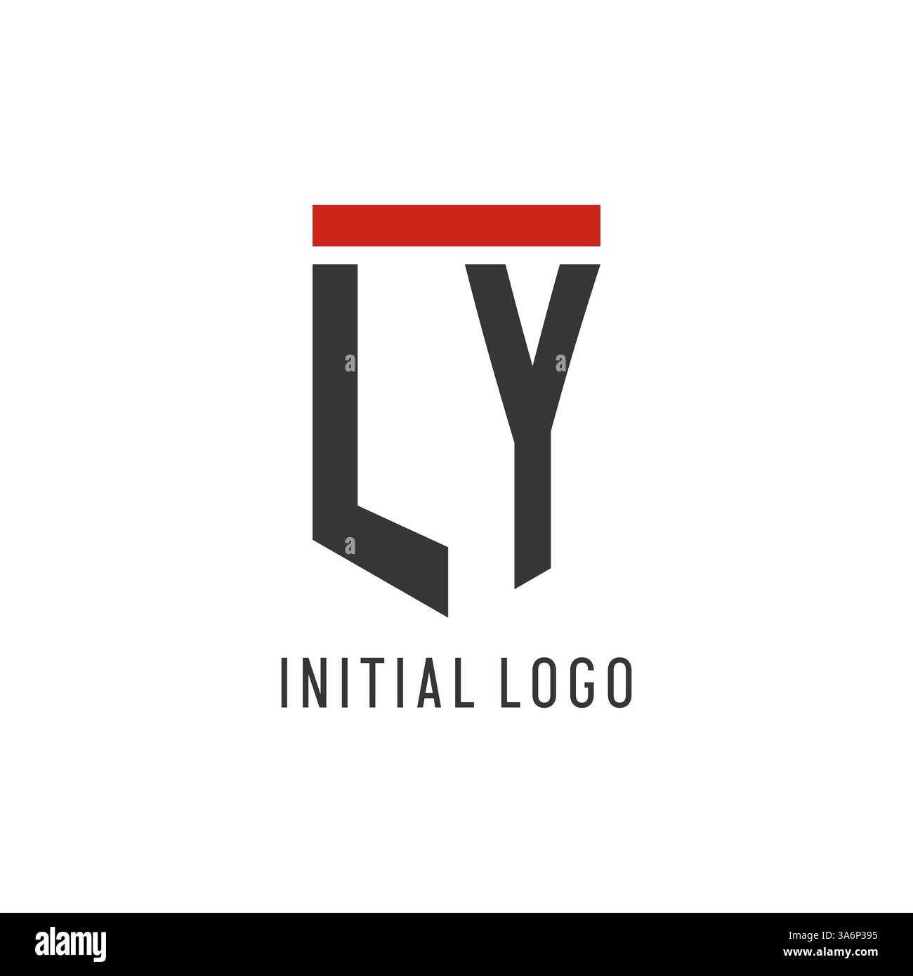 LY initial esport logo with simple shield design style vector graphic Stock Vector