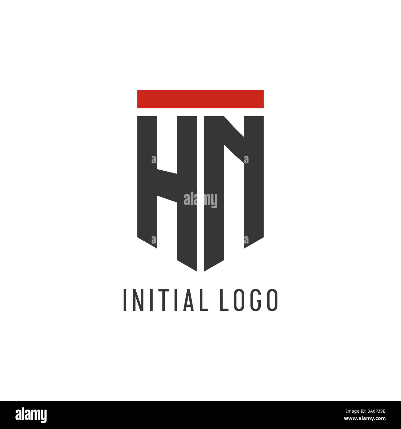HN initial esport logo with simple shield design style vector graphic Stock Vector