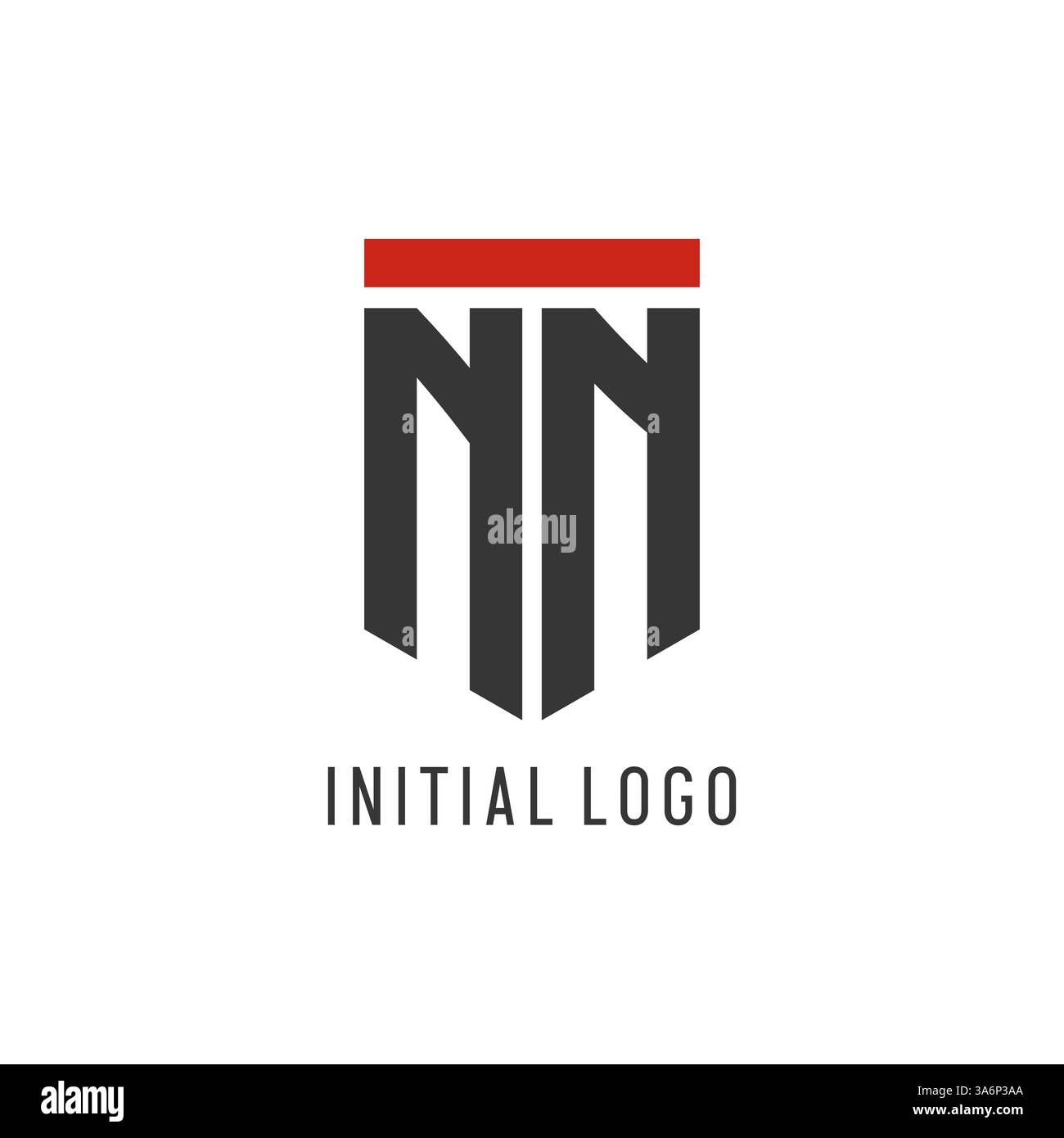 NN initial esport logo with simple shield design style vector graphic Stock Vector