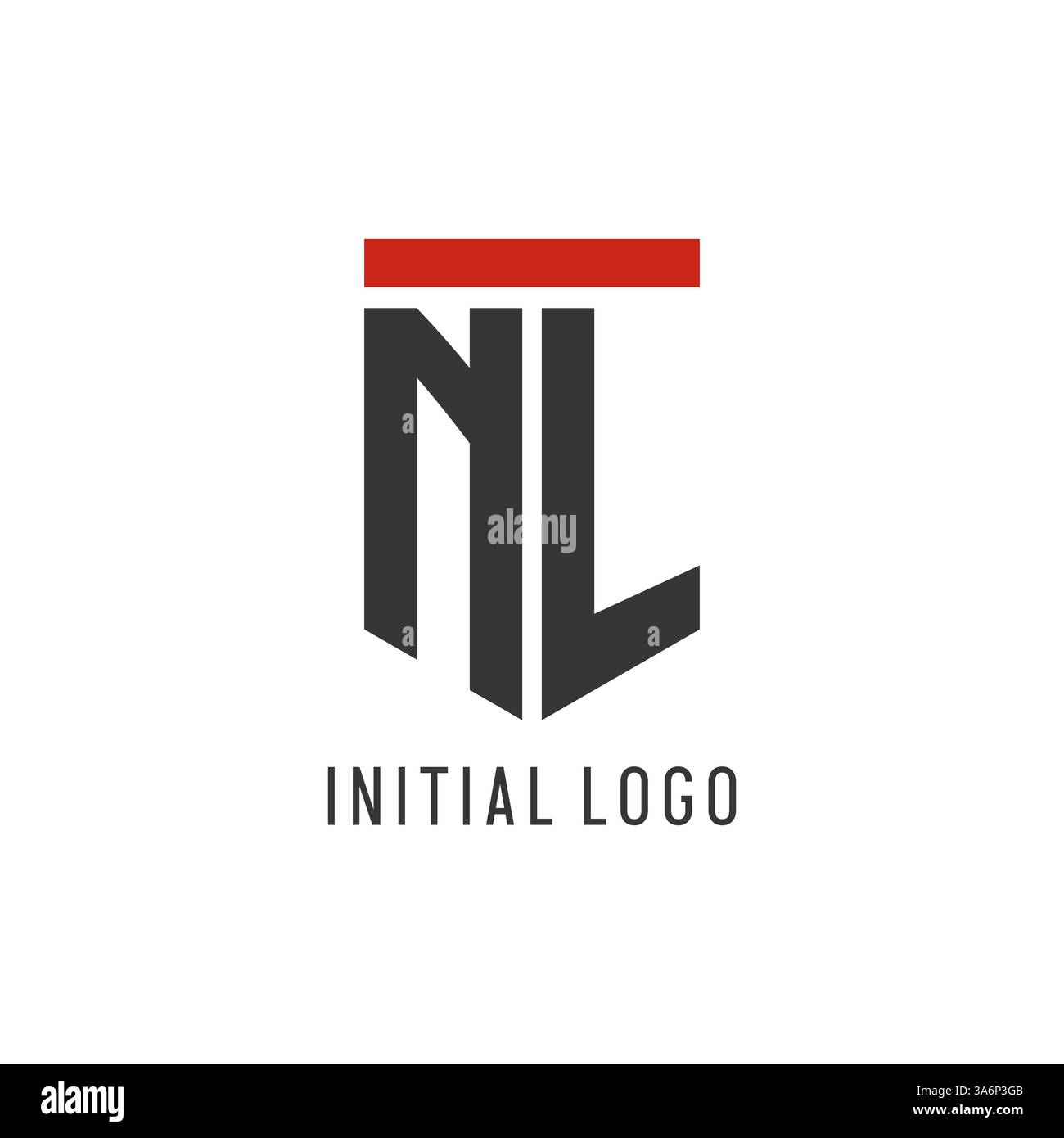 NL initial esport logo with simple shield design style vector graphic Stock Vector