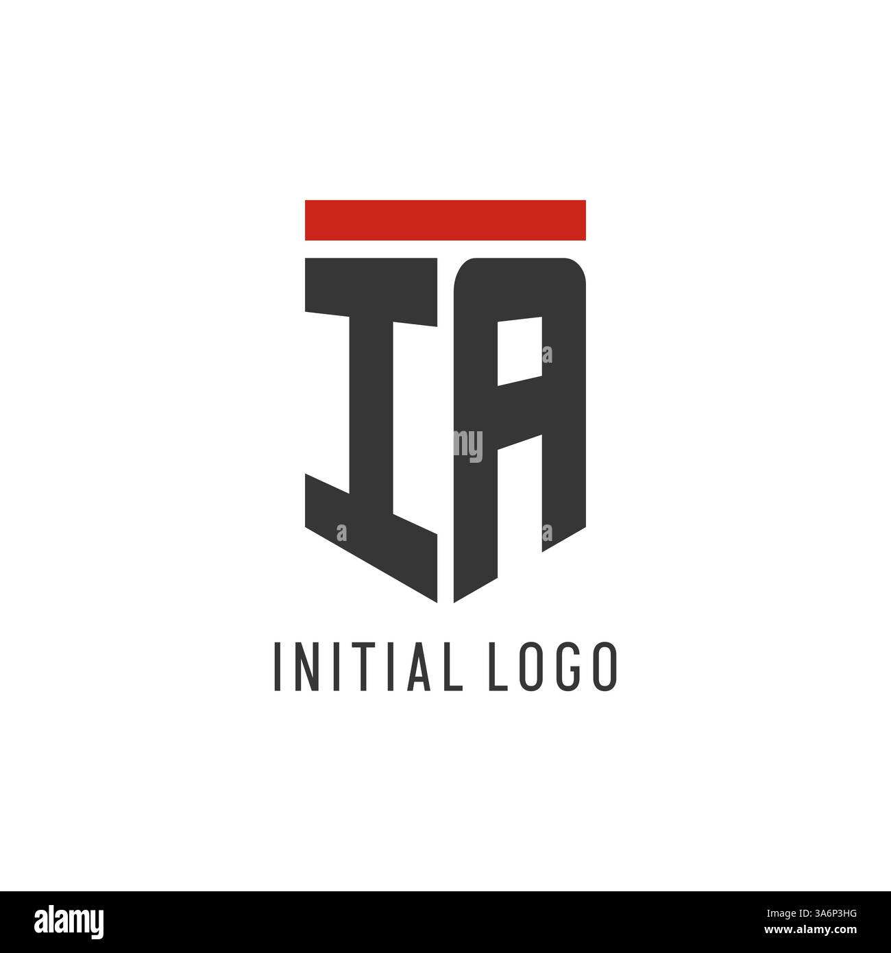 IA initial esport logo with simple shield design style vector graphic Stock Vector