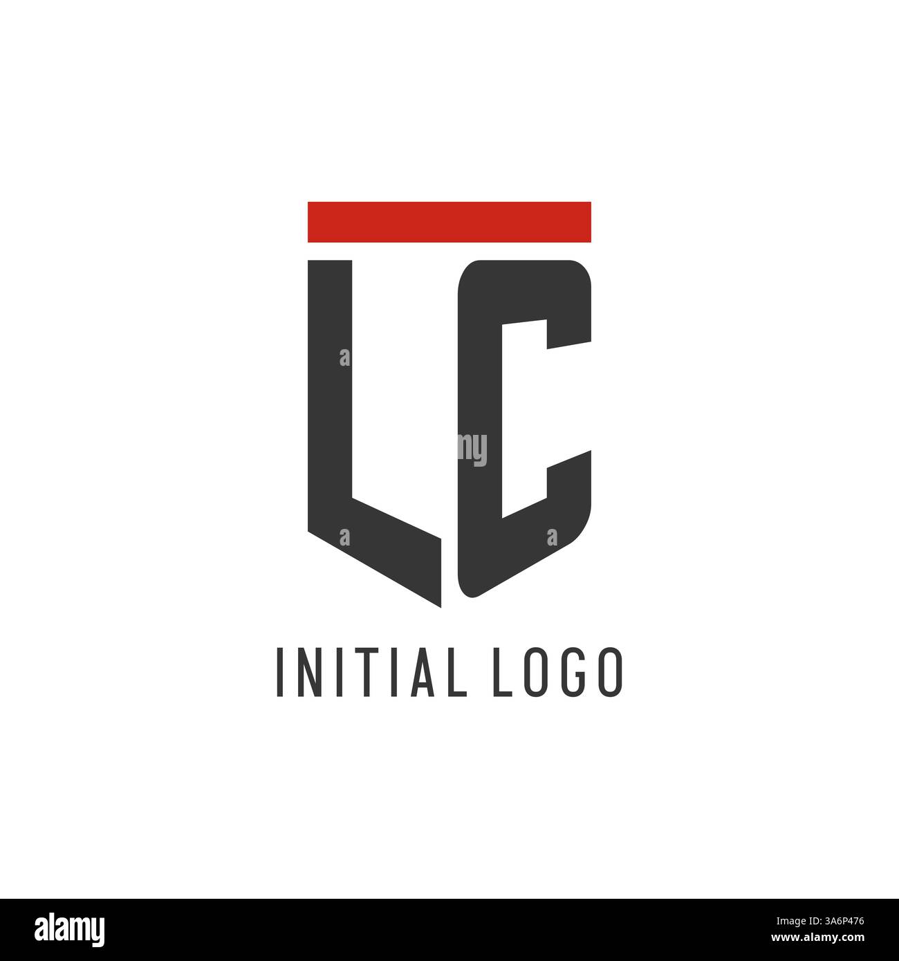 LC initial esport logo with simple shield design style vector graphic Stock Vector