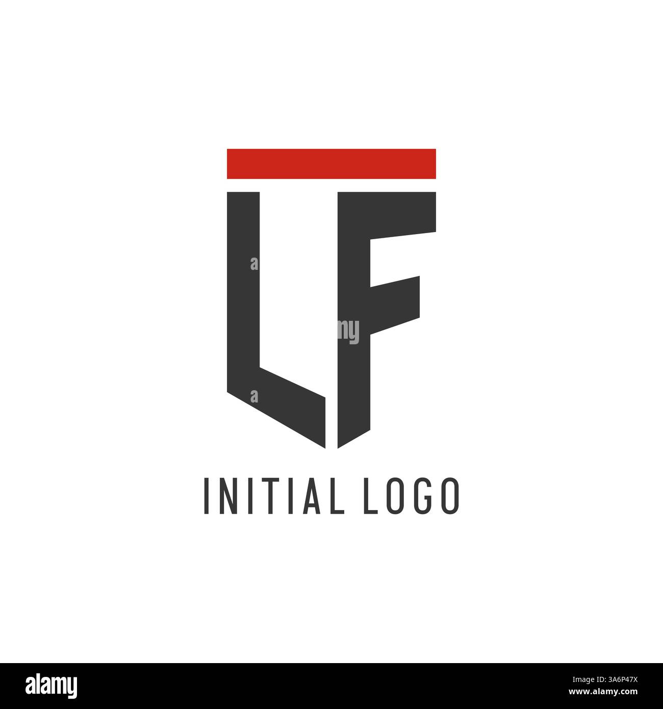 LF initial esport logo with simple shield design style vector graphic Stock Vector