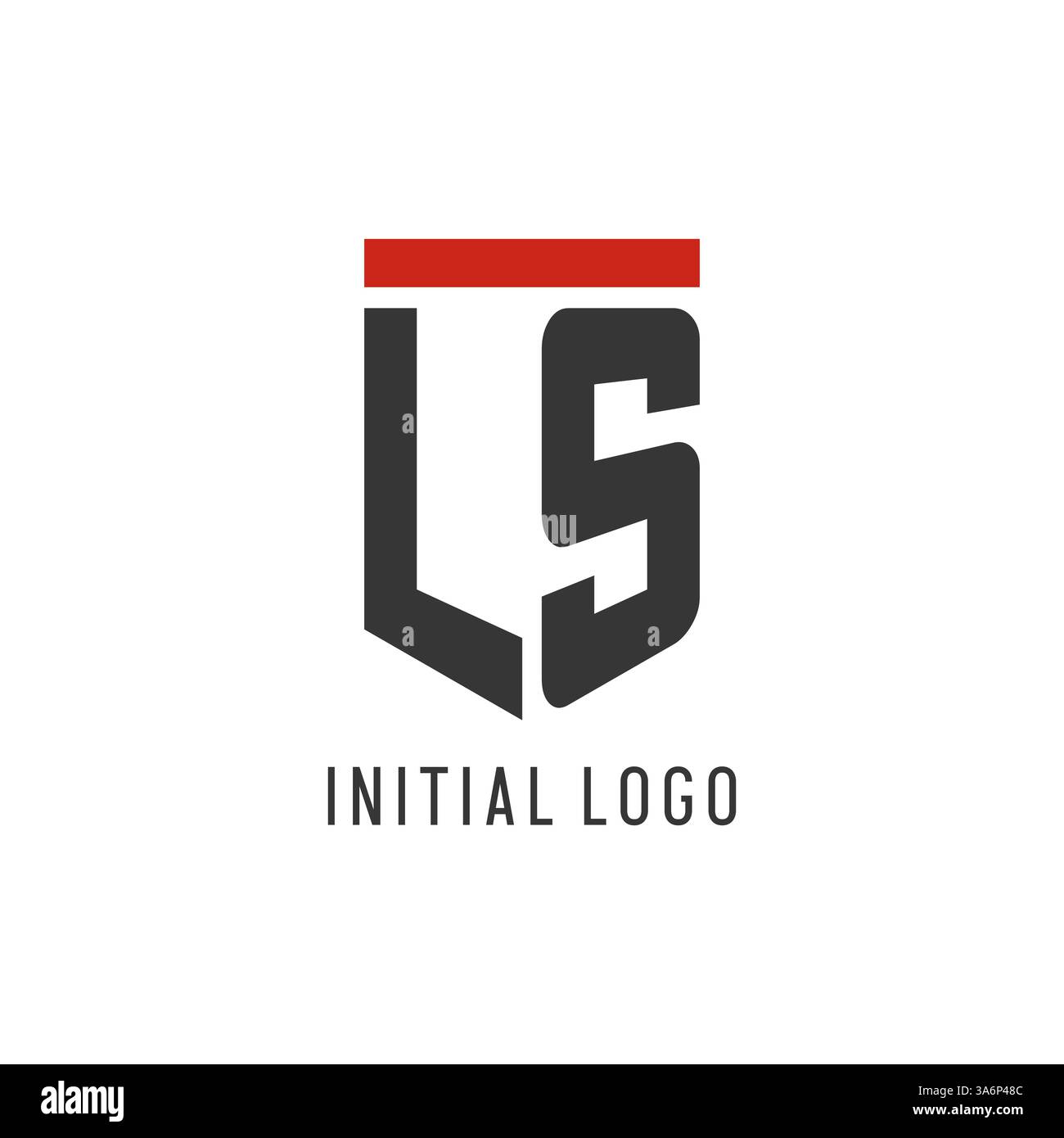 LS initial esport logo with simple shield design style vector graphic Stock Vector