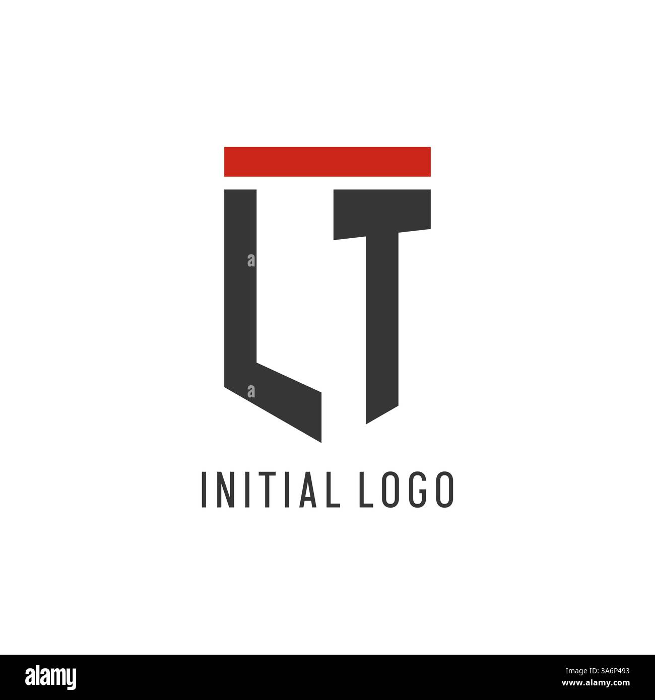 LT initial esport logo with simple shield design style vector graphic Stock Vector