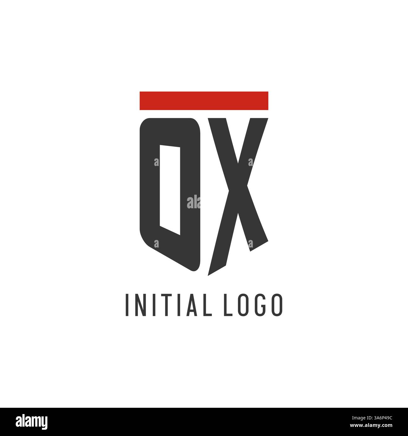 OX initial esport logo with simple shield design style vector graphic Stock Vector