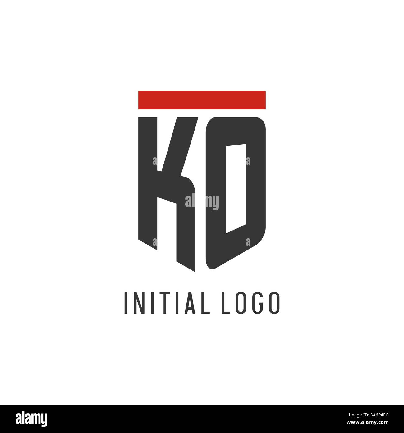 KO initial esport logo with simple shield design style vector graphic Stock Vector