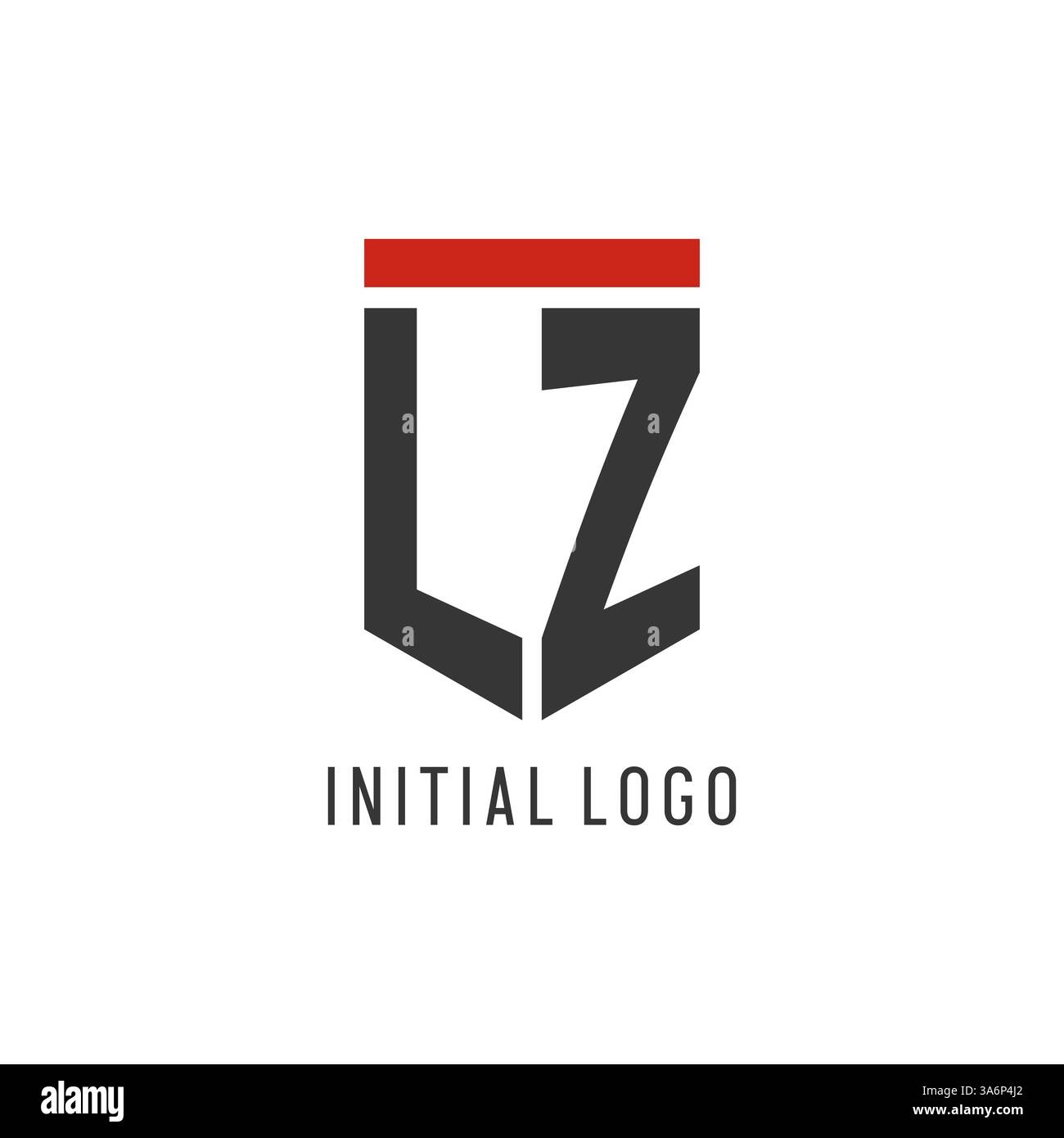 LZ initial esport logo with simple shield design style vector graphic Stock Vector