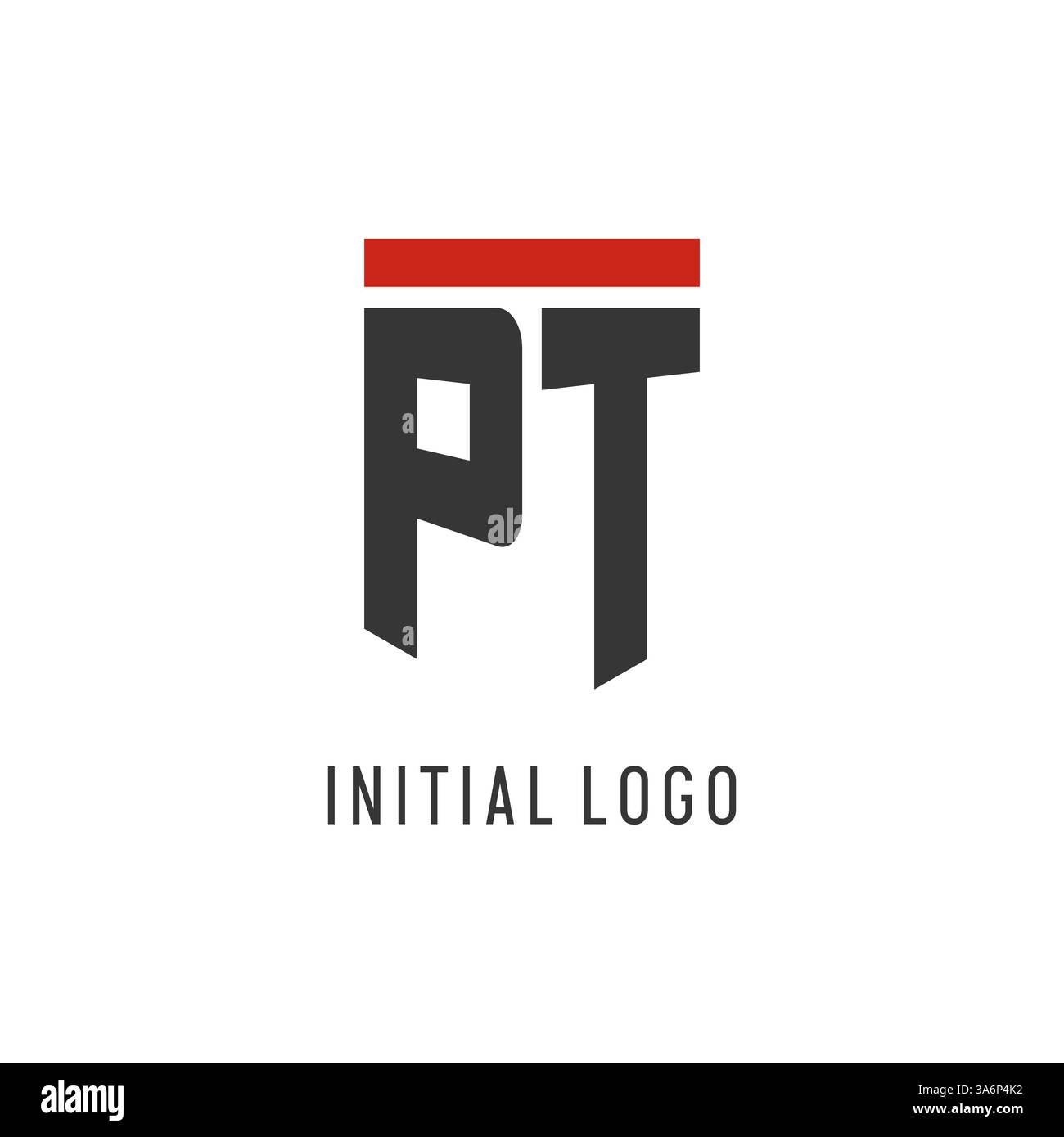 PT initial esport logo with simple shield design style vector graphic Stock Vector