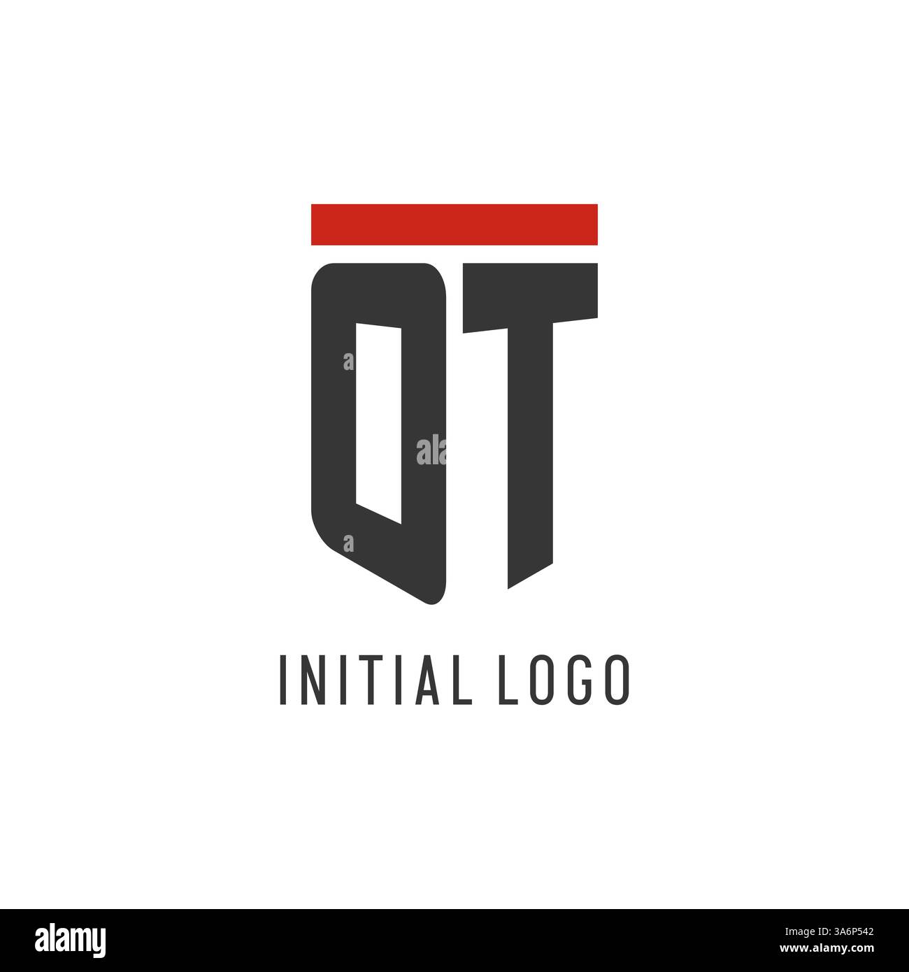 OT initial esport logo with simple shield design style vector graphic Stock Vector