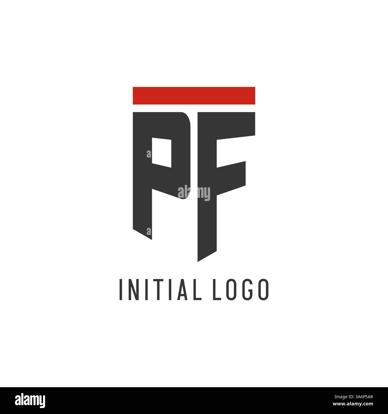 PF initial esport logo with simple shield design style vector graphic Stock Vector