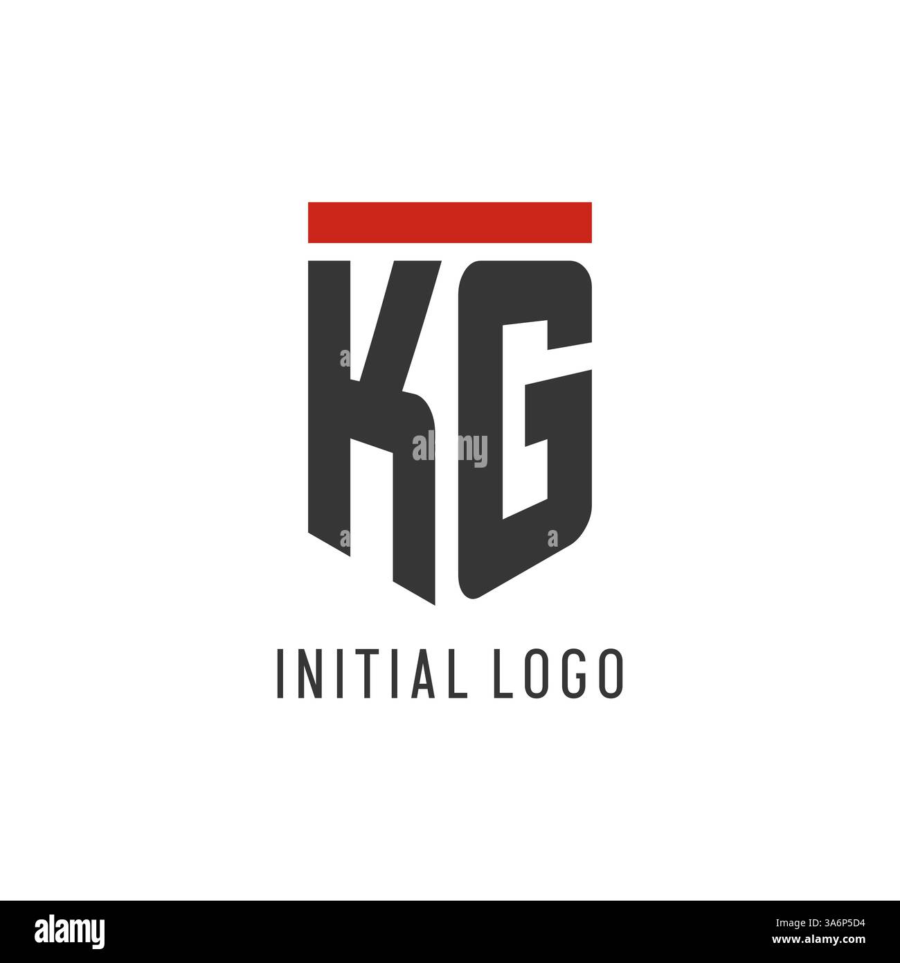 KG initial esport logo with simple shield design style vector graphic Stock Vector
