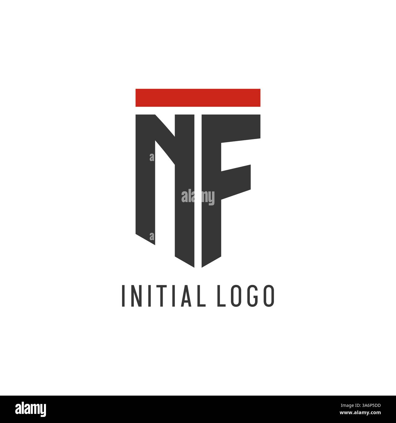 NF initial esport logo with simple shield design style vector graphic Stock Vector