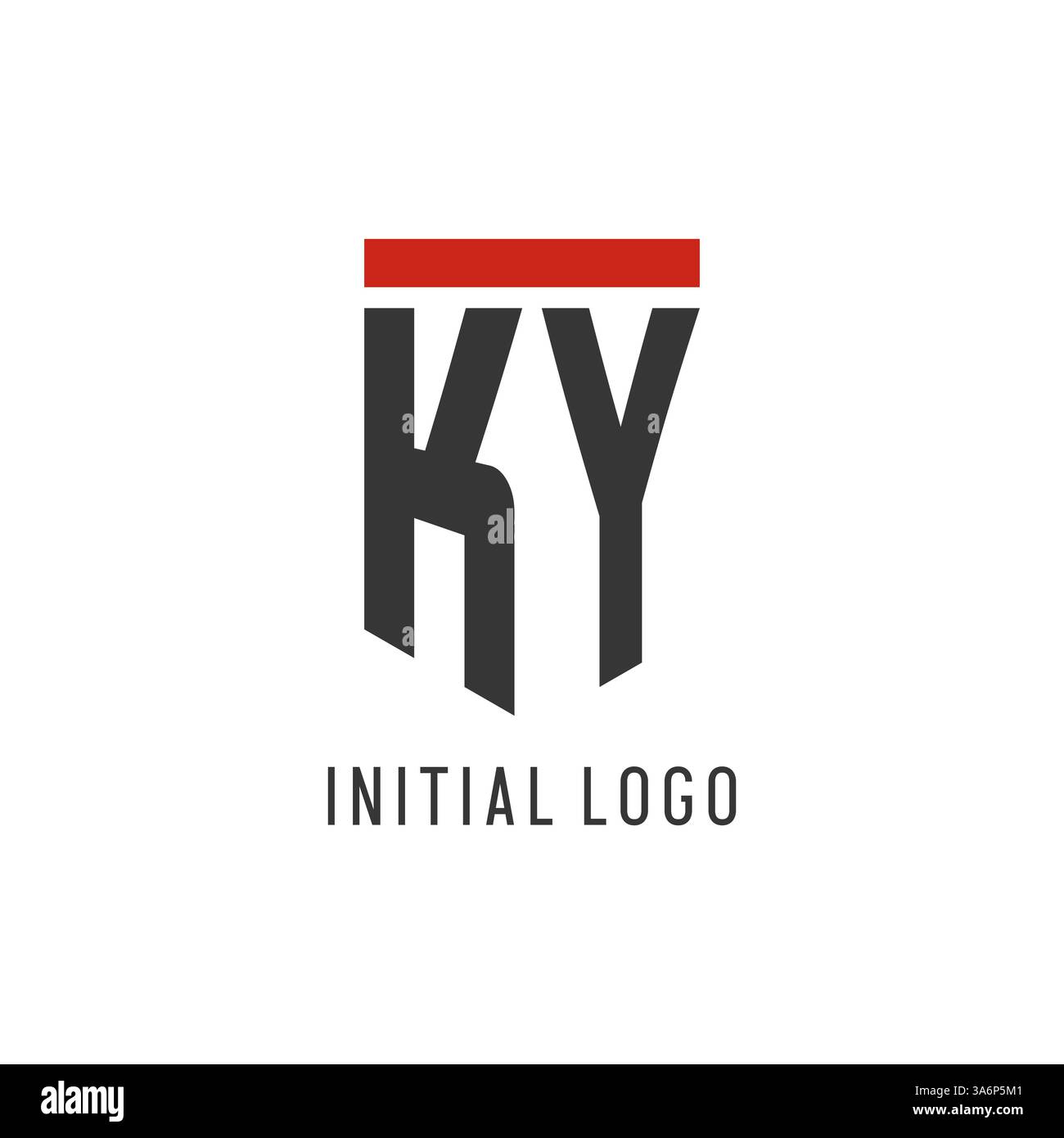 KY initial esport logo with simple shield design style vector graphic Stock Vector