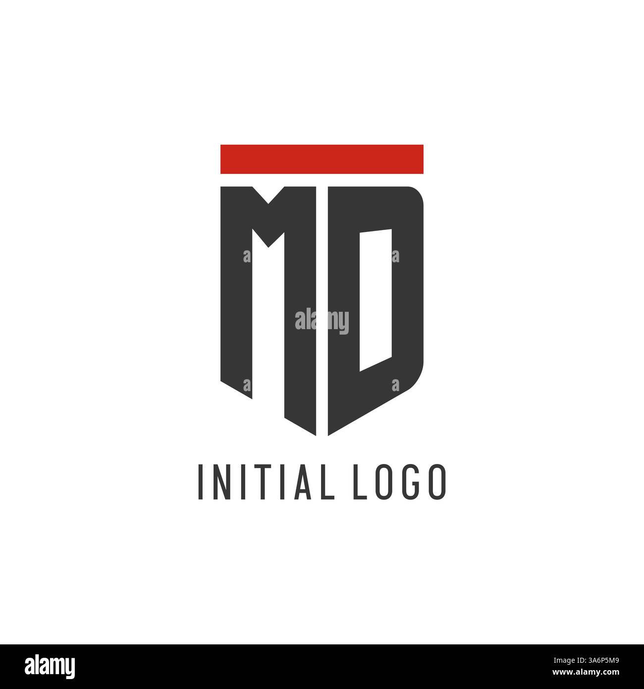 MD initial esport logo with simple shield design style vector graphic Stock Vector