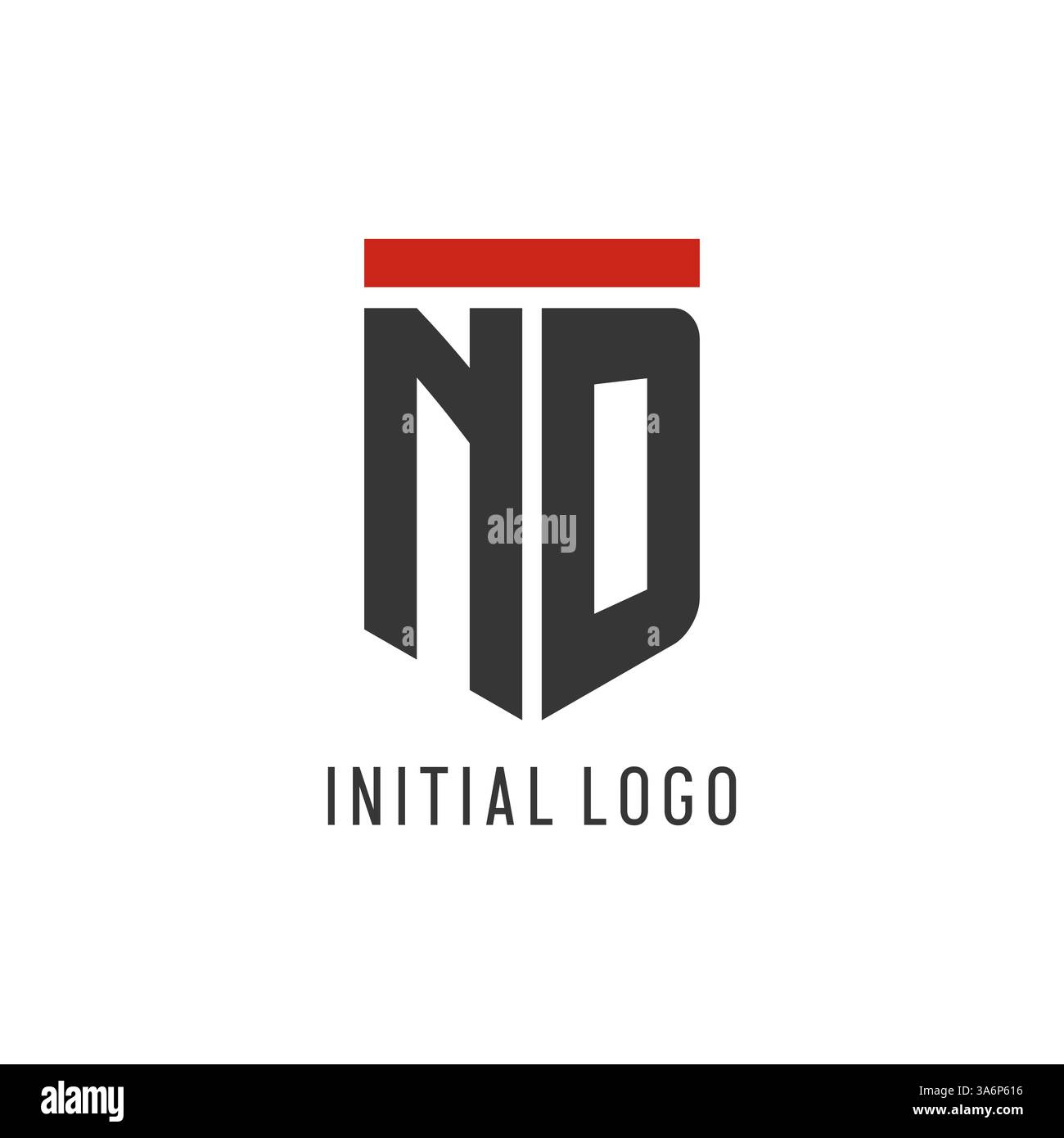 ND initial esport logo with simple shield design style vector graphic Stock Vector
