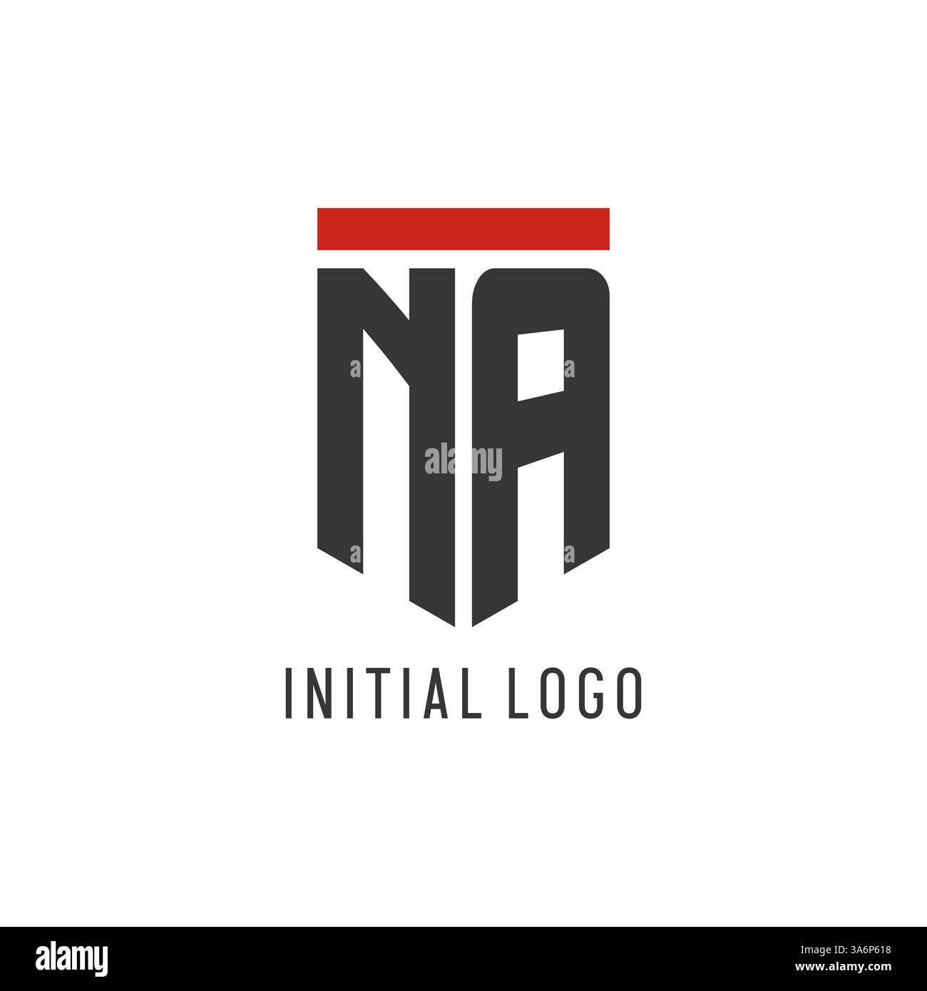 NA initial esport logo with simple shield design style vector graphic Stock Vector