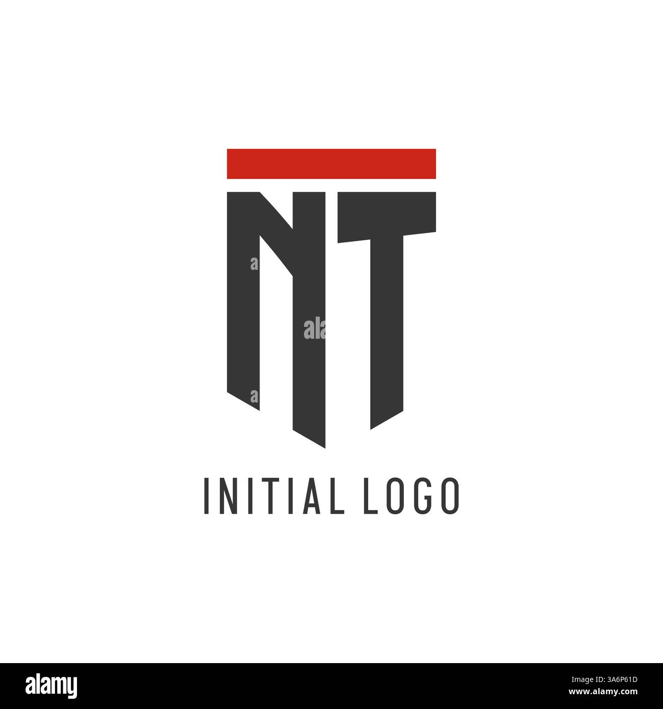 NT initial esport logo with simple shield design style vector graphic Stock Vector
