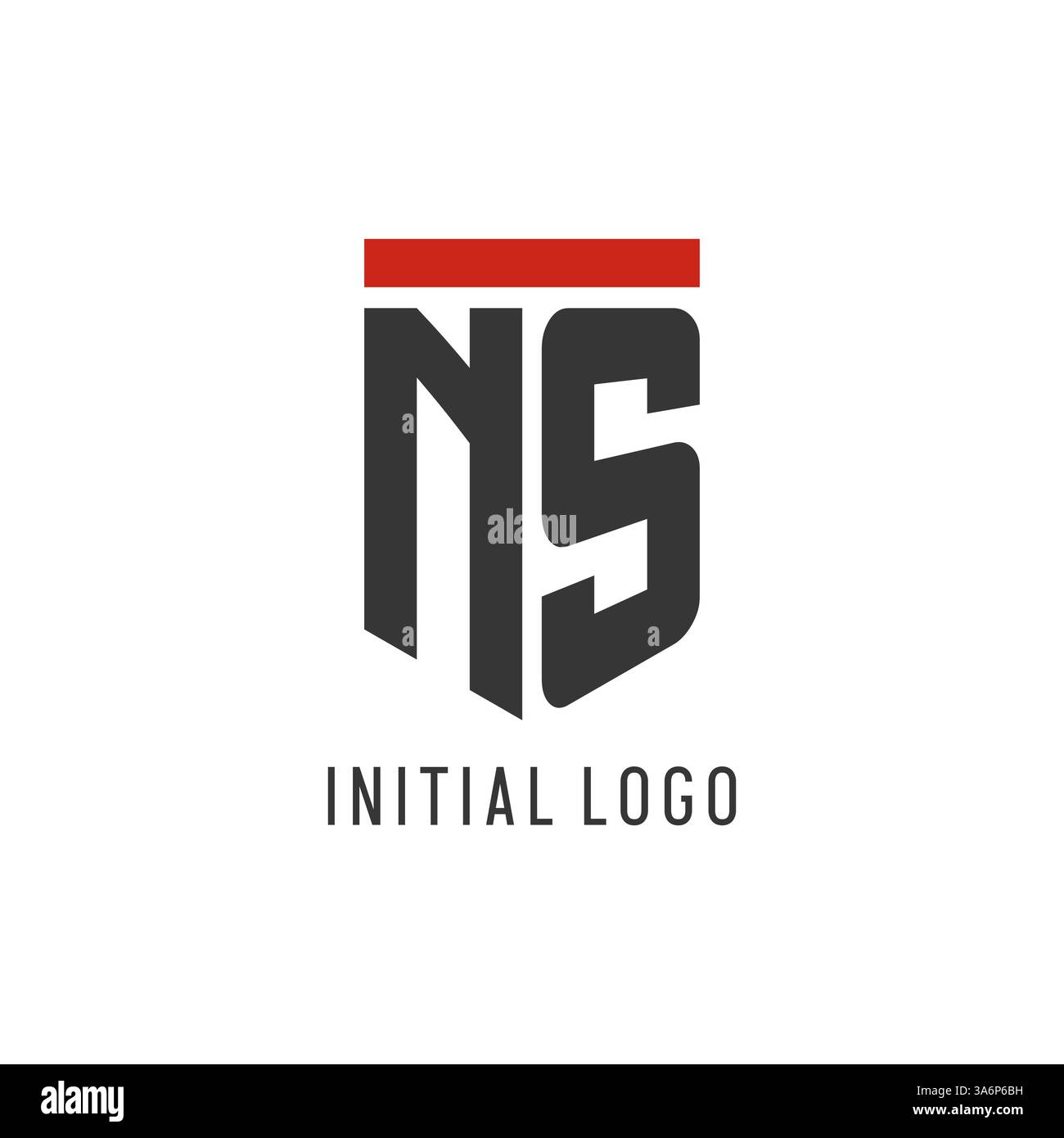 NS initial esport logo with simple shield design style vector graphic Stock Vector
