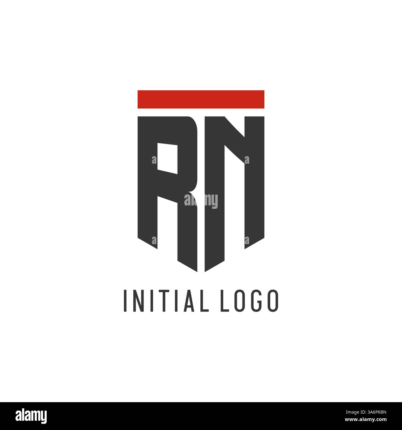 RN initial esport logo with simple shield design style vector graphic Stock Vector