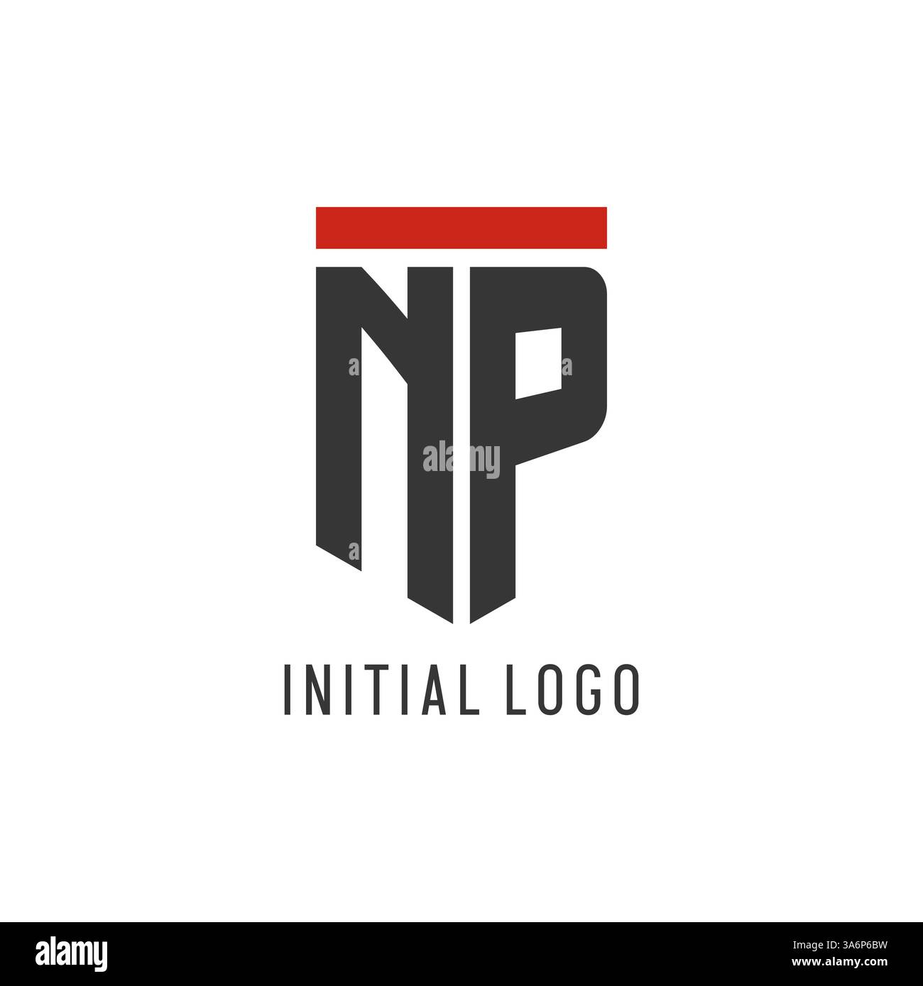 NP initial esport logo with simple shield design style vector graphic Stock Vector